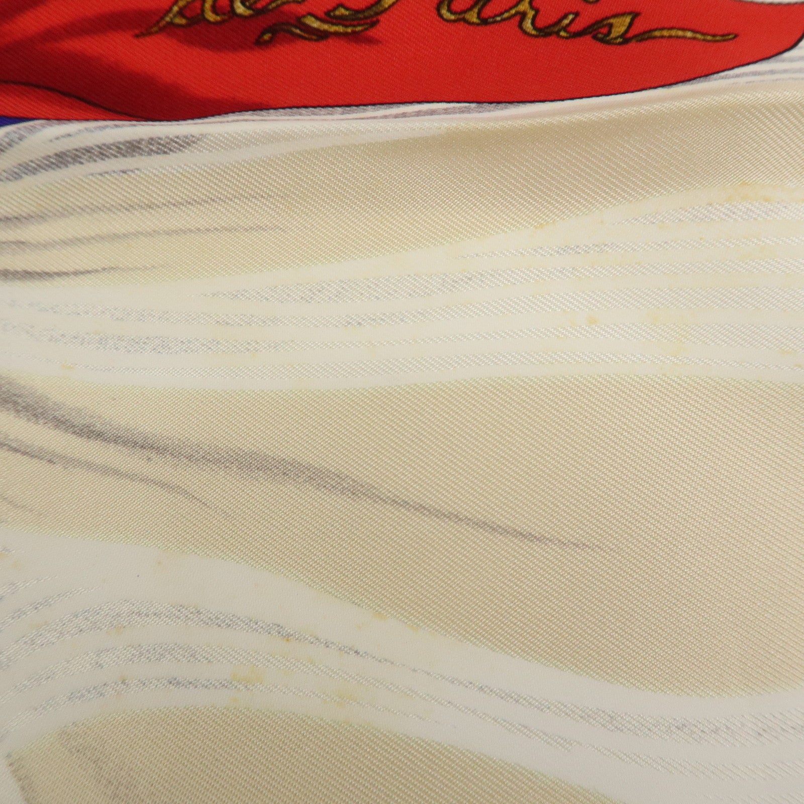 HERMES Carre 90 Silk 100% Scarf Souvenirs de Paris Blue Red Ivory