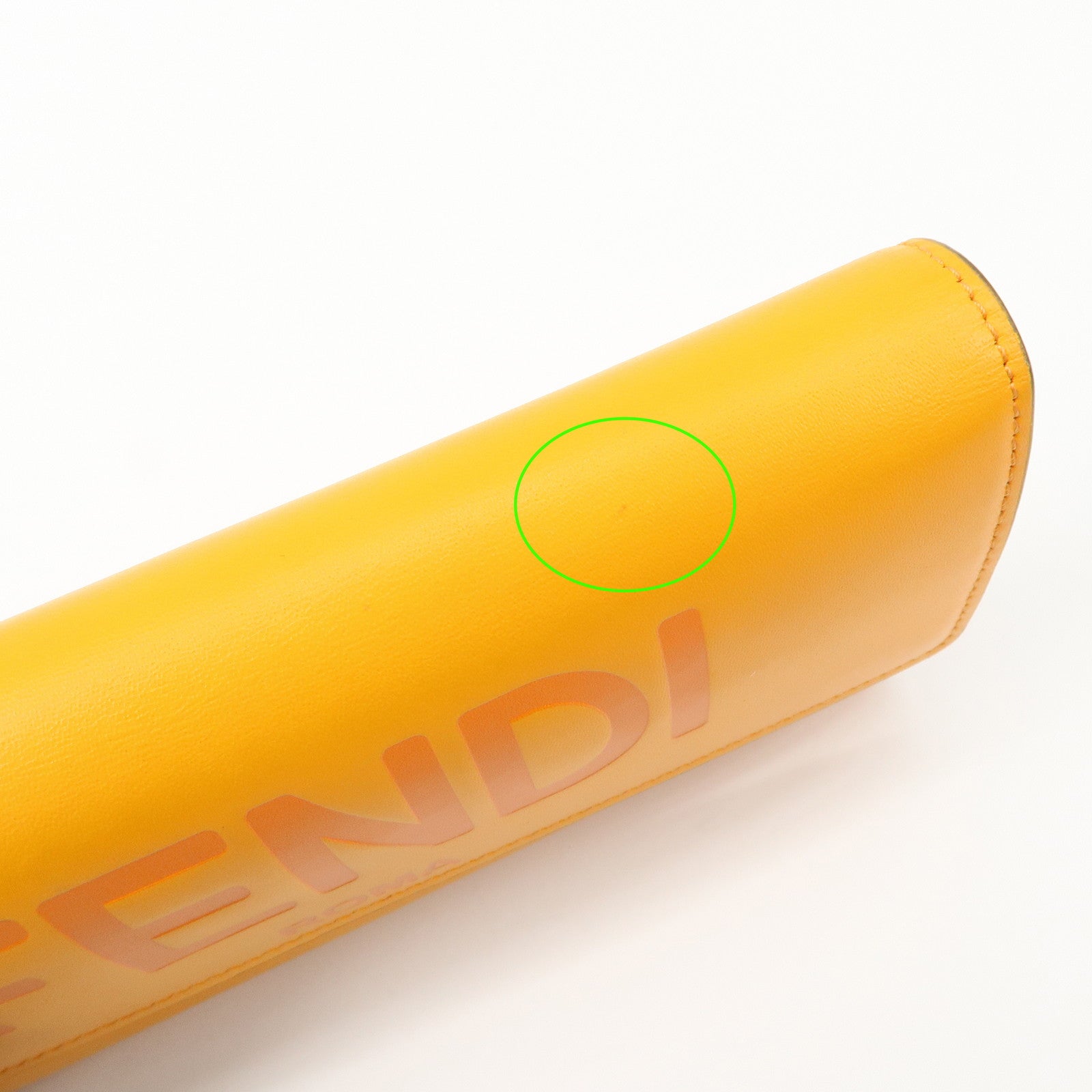 FENDI Logo Leather Long Wallet Orange Gold HDW 8M0251