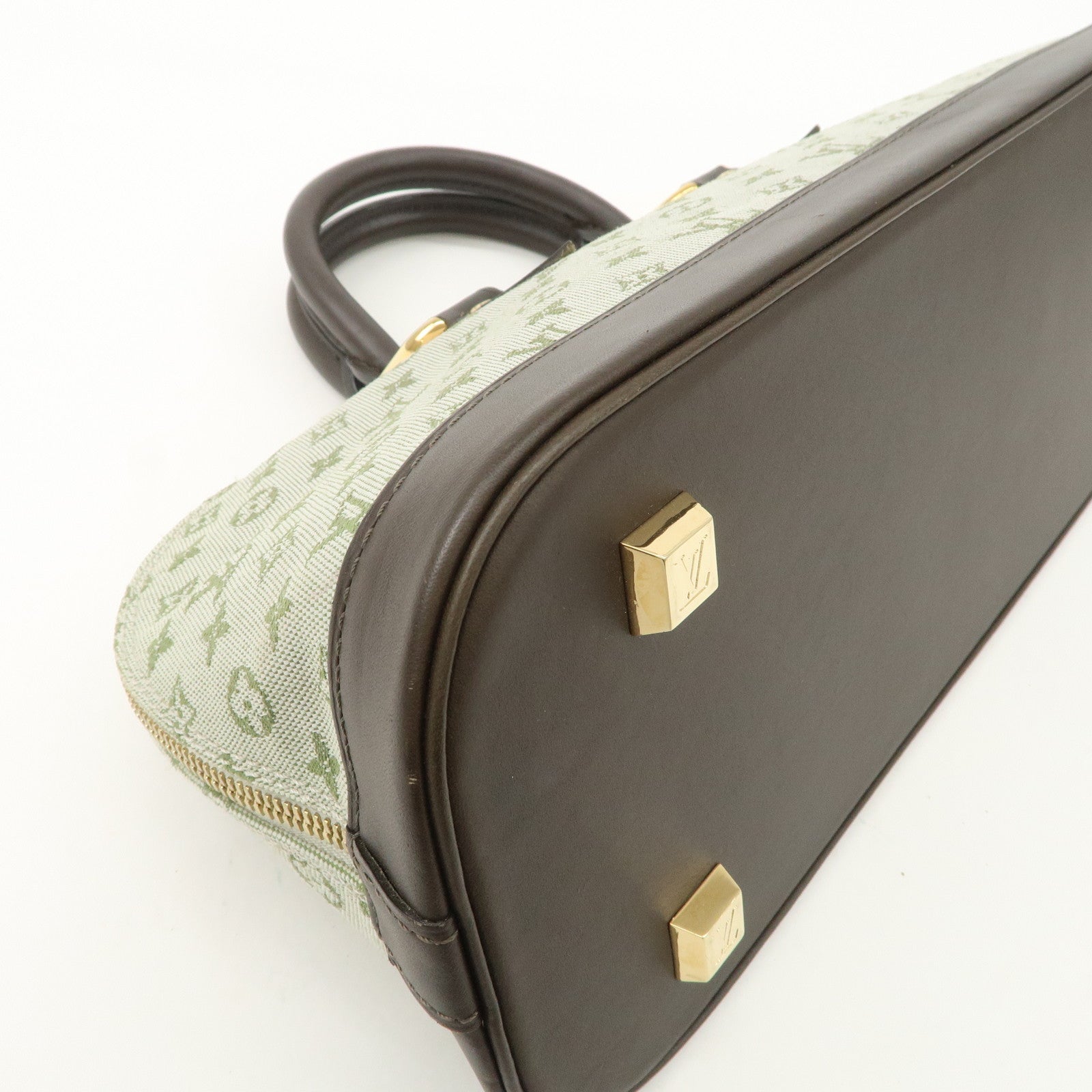 Louis Vuitton Monogram Mini Canvas Alma Long Hand Bag Khaki M92206 Used