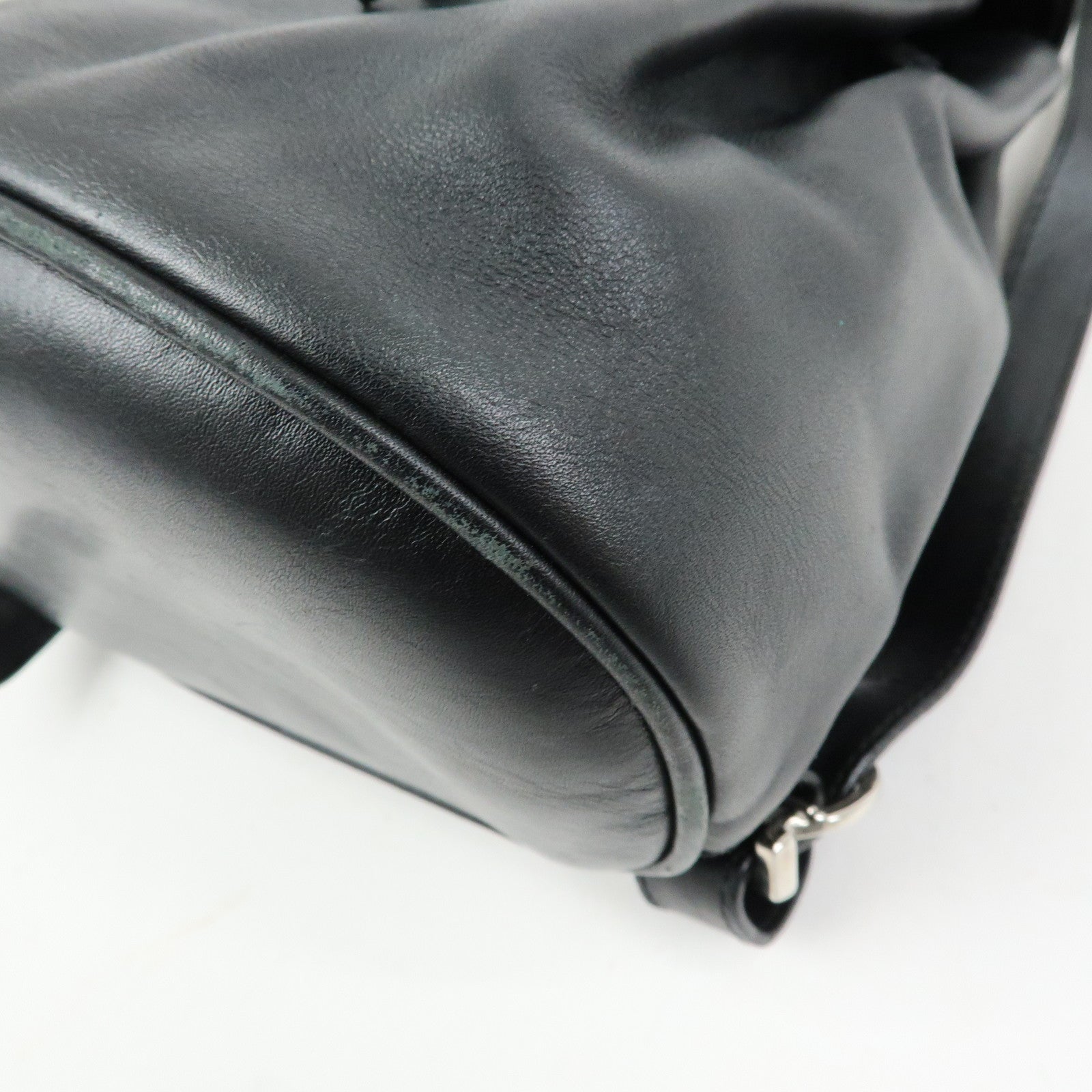 Ferragamo Gancni Leather Mini Backpack Rucksack Black Silver