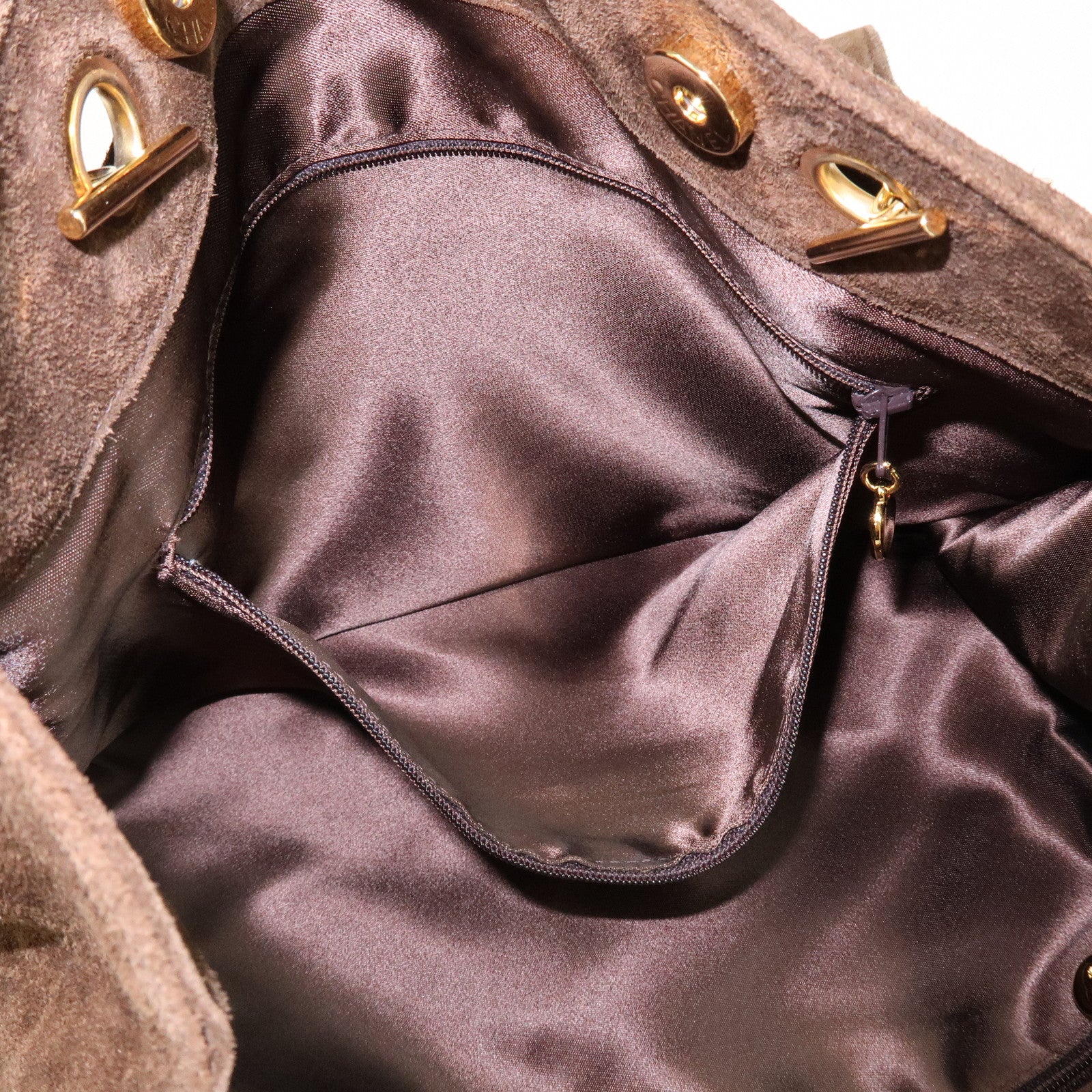 CHANEL COCO Mark Suede Chain Tote Bag Shoulder Bag Brown