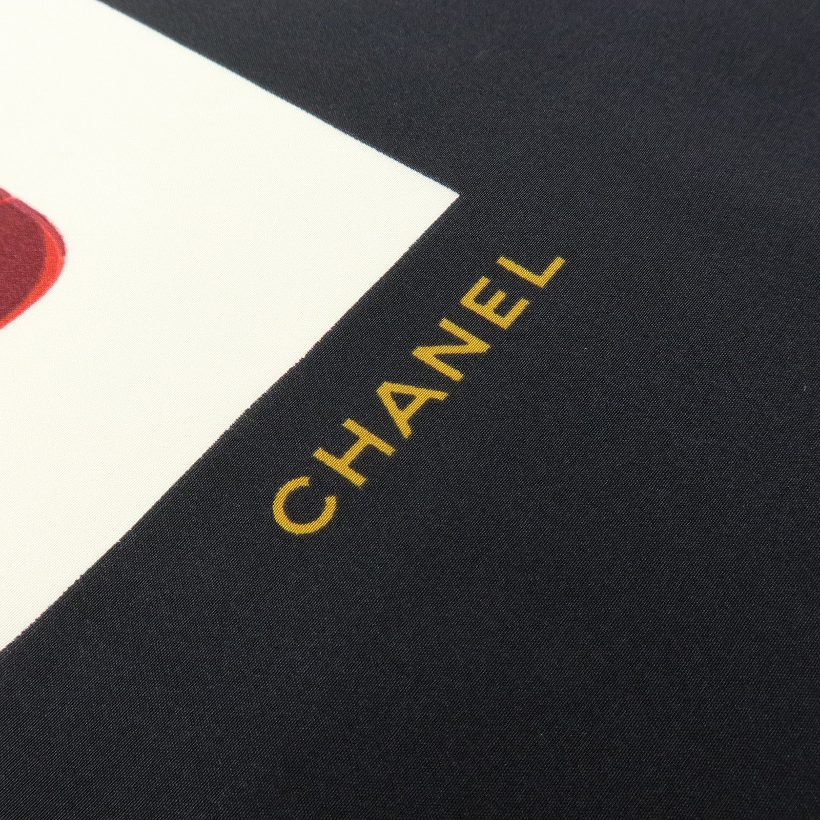 CHANEL Matelasse Silk 100% Scarf Black Green Gold