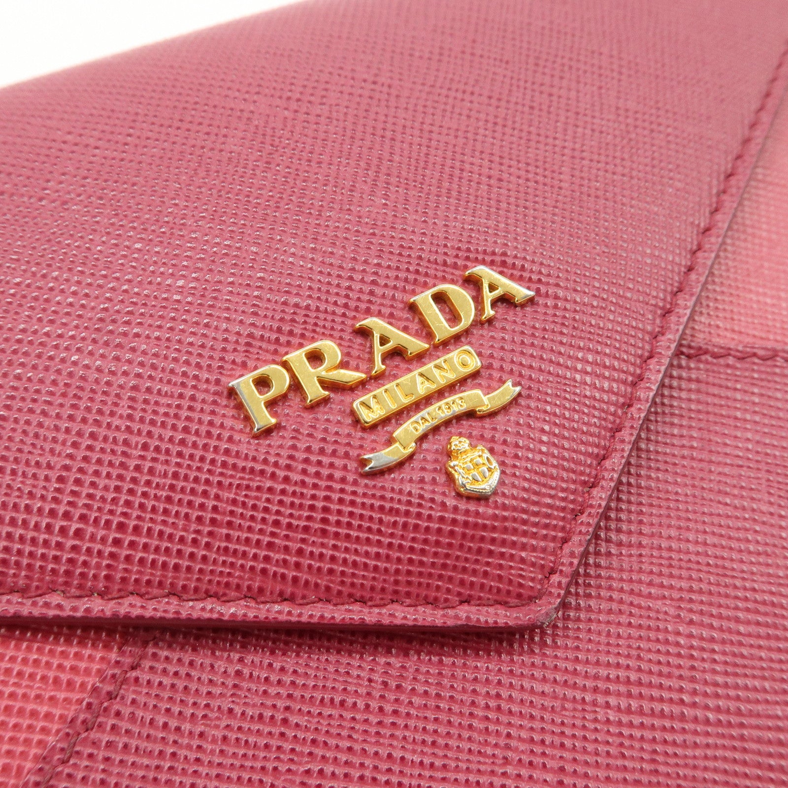 PRADA Saffiano Leather Pouch Document Folder Wallet Pink 1MF003
