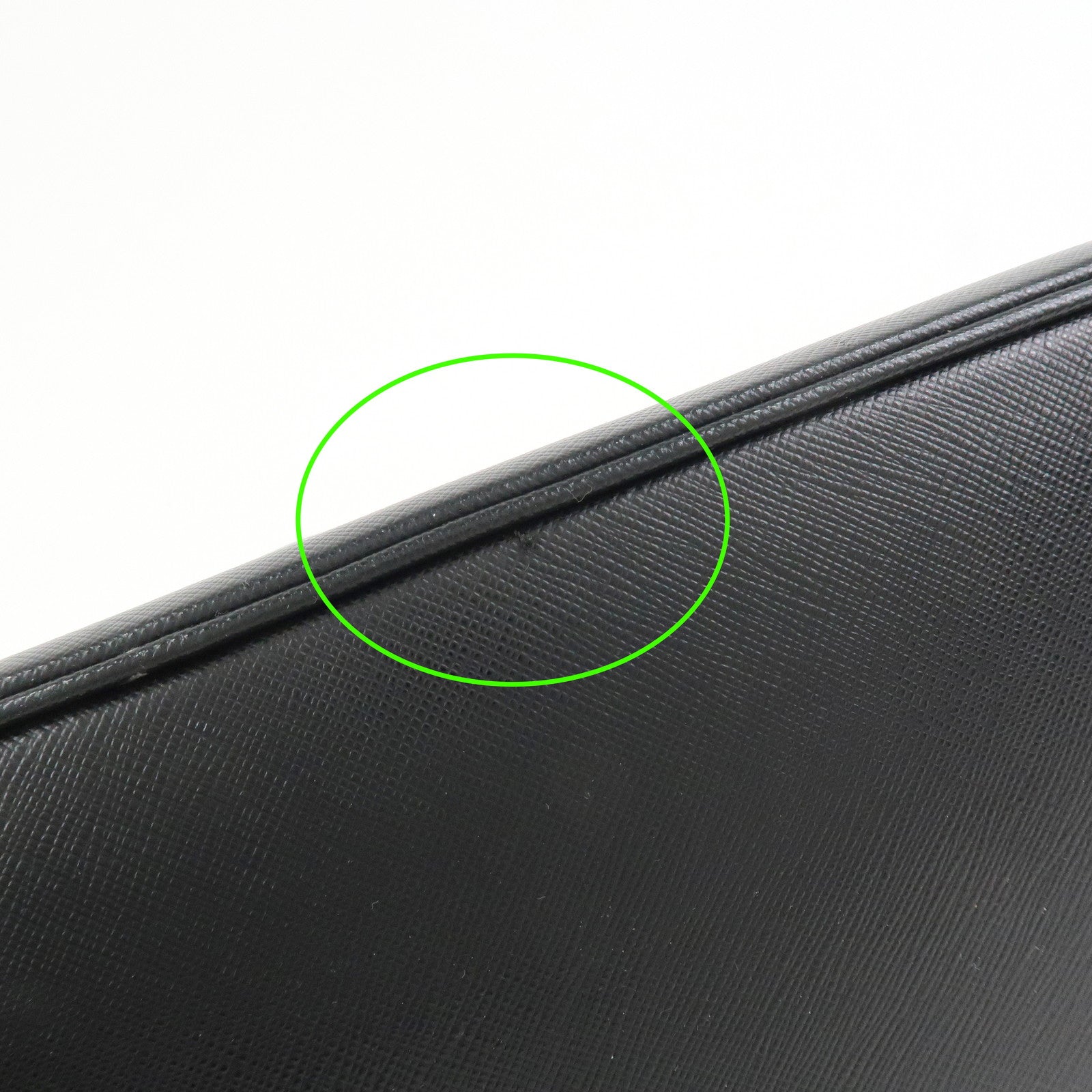 PRADA Logo Saffiano Leather Hand Bag Tote Bag Black BL0812