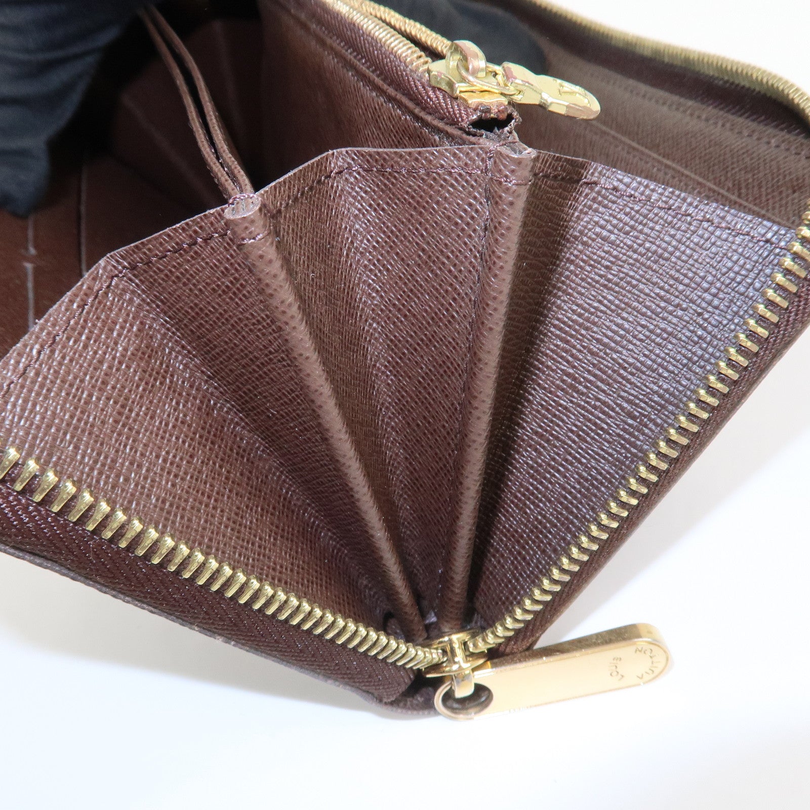 Louis Vuitton Damier Round Zippy Wallet Old Style Brown N60015