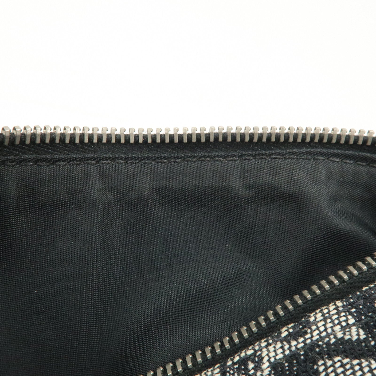 Christian Dior Trotter Canvas Leather Boston Bag Black