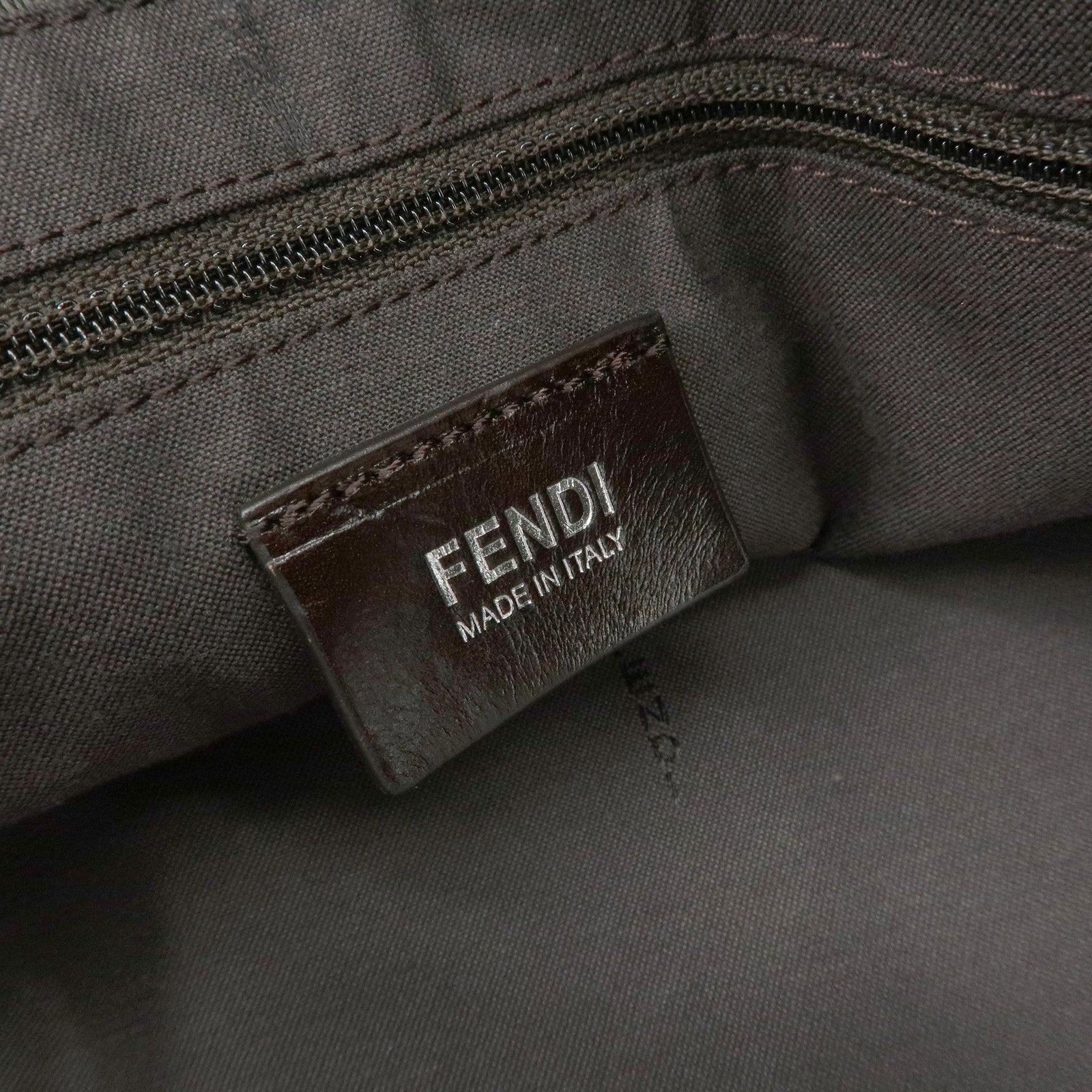 FENDI Zucca PVC Canvas Tote Bag Shoulder Bag Black Brown 7VA271