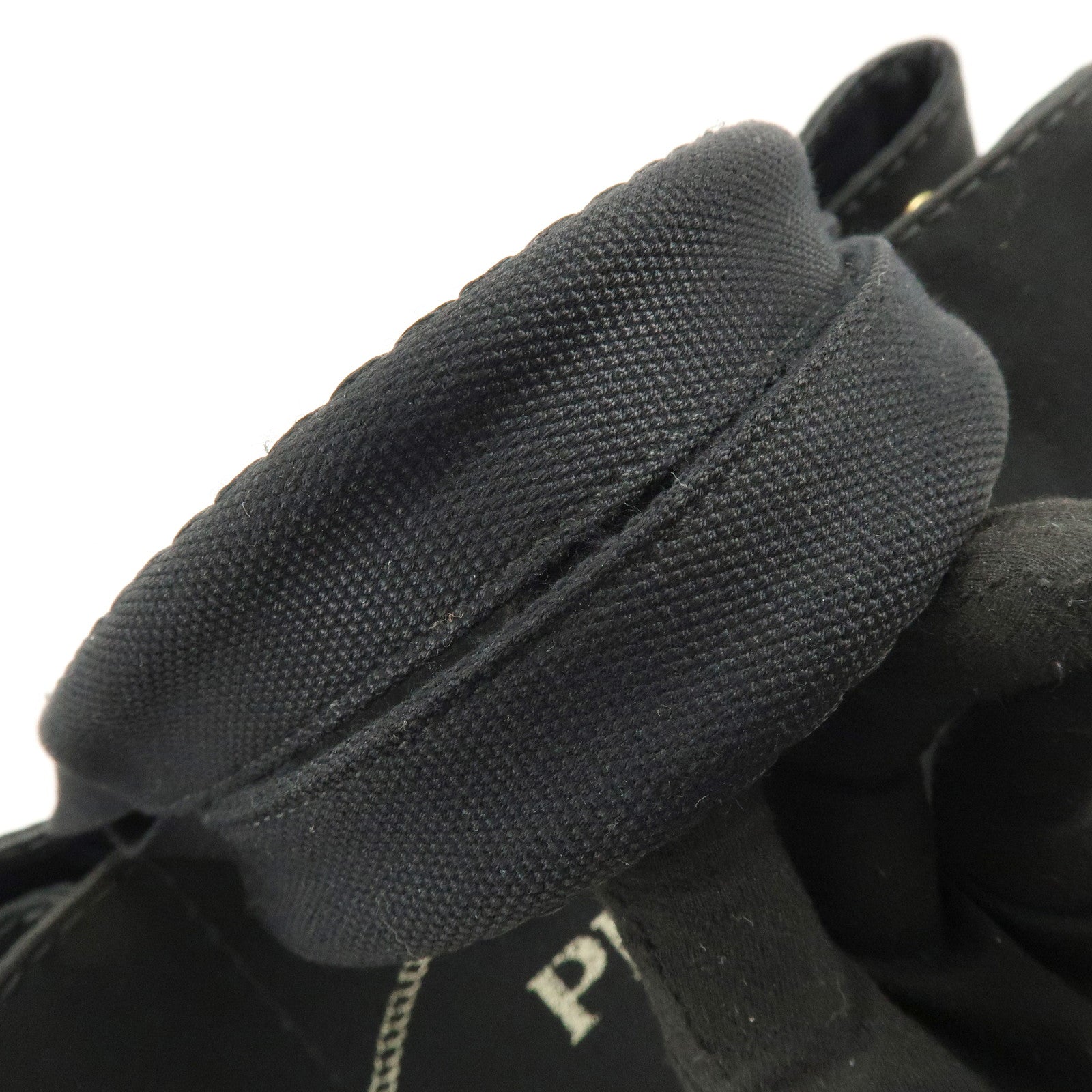 PRADA Canapa Canvas Tote Bag Hand 2Way Bag Black BN1877