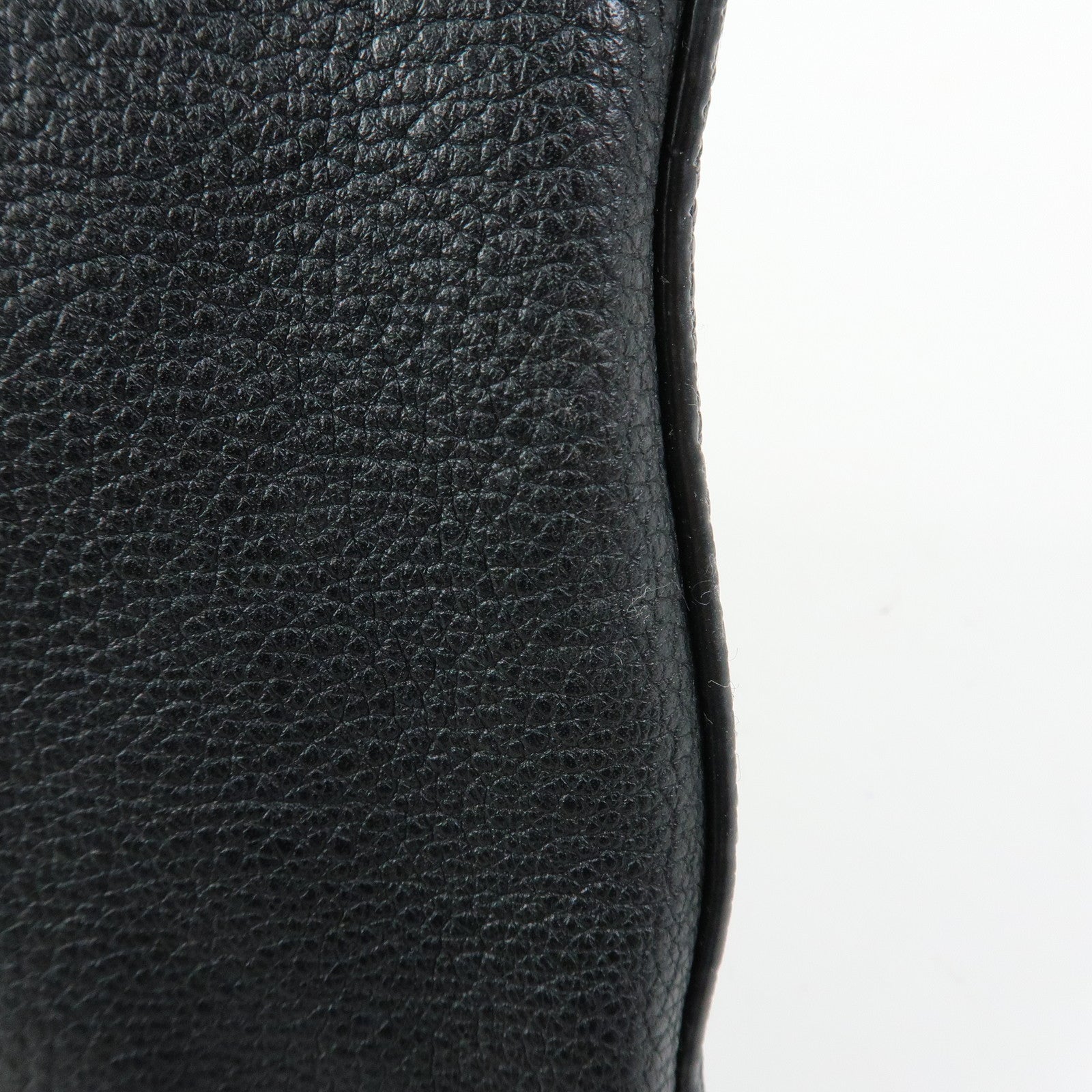 GUCCI Sherry Vintage Logo Leather Clutch Bag Black 500981