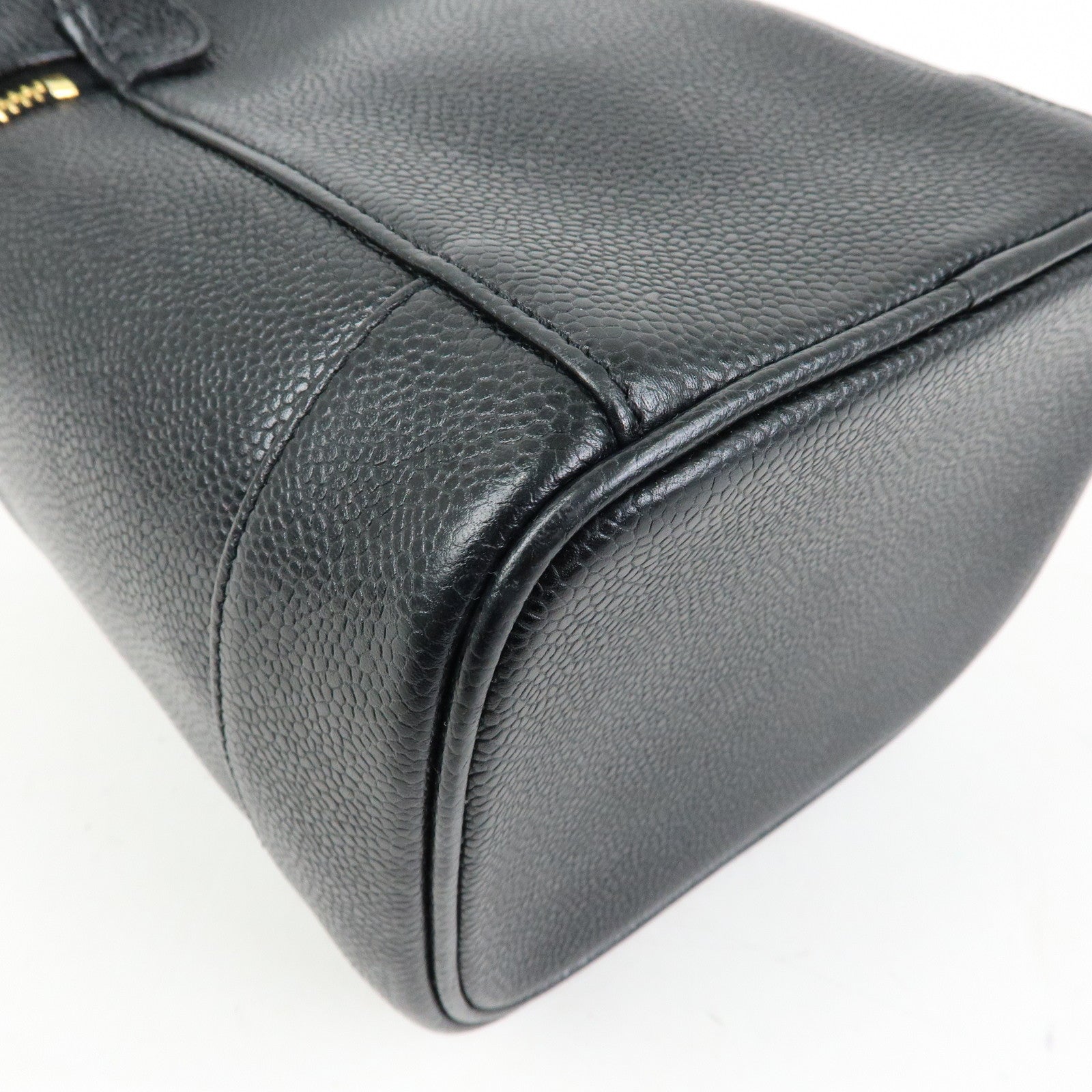CHANEL COCO Mark Caviarskin Vanity Bag Hand Bag Black A01998