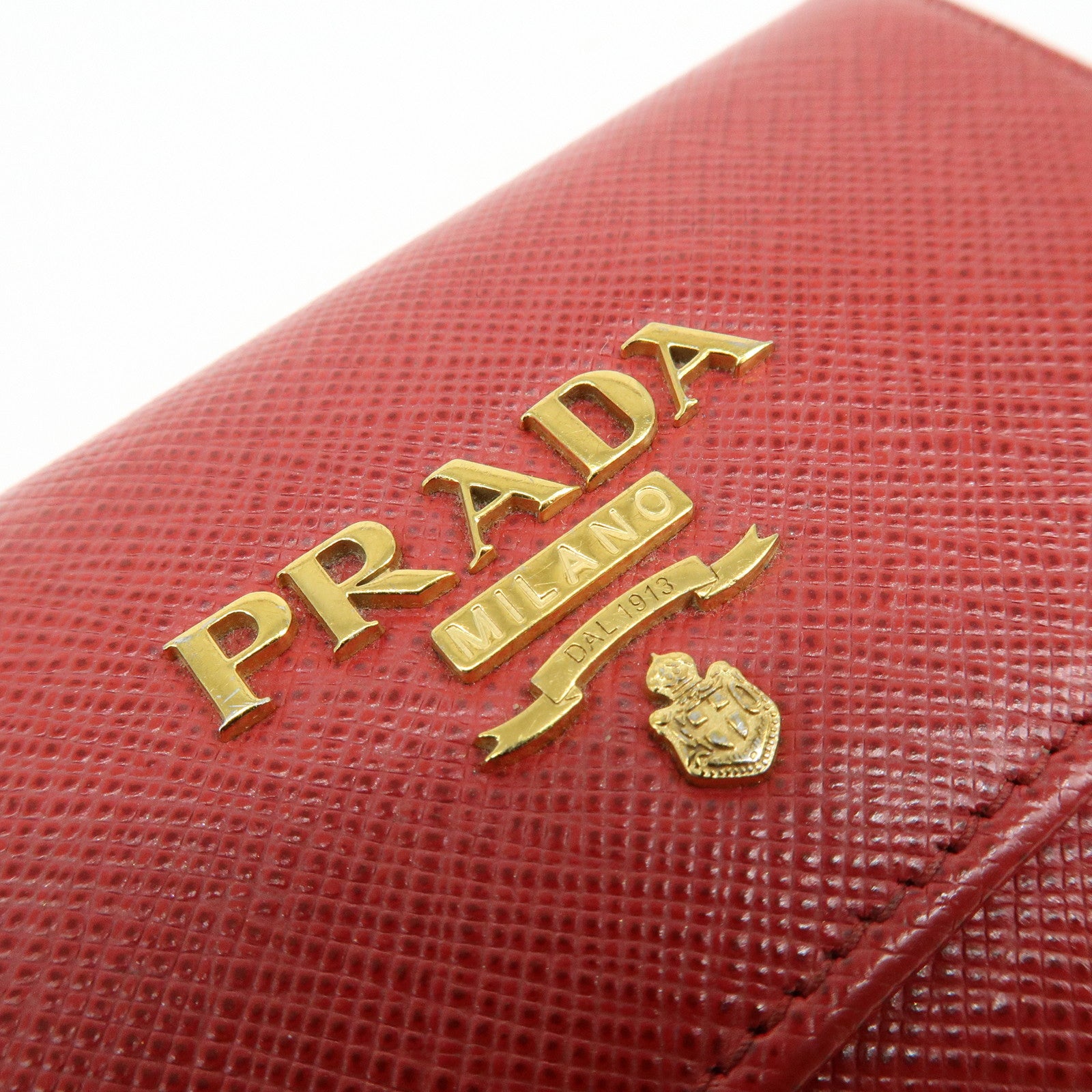 PRADA Set of 2 Saffiano Leather Key Case Red 1PG004/1PG222