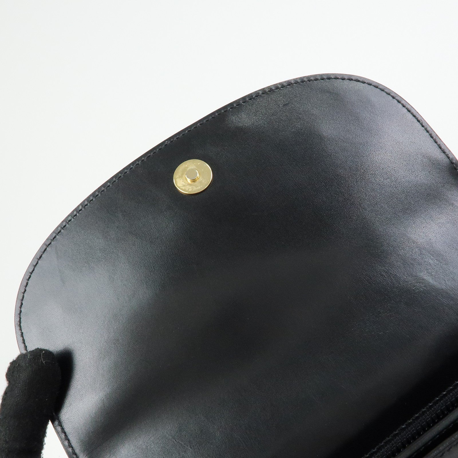 CELINE Leather Shoulder Bag Crossbody Bag Black