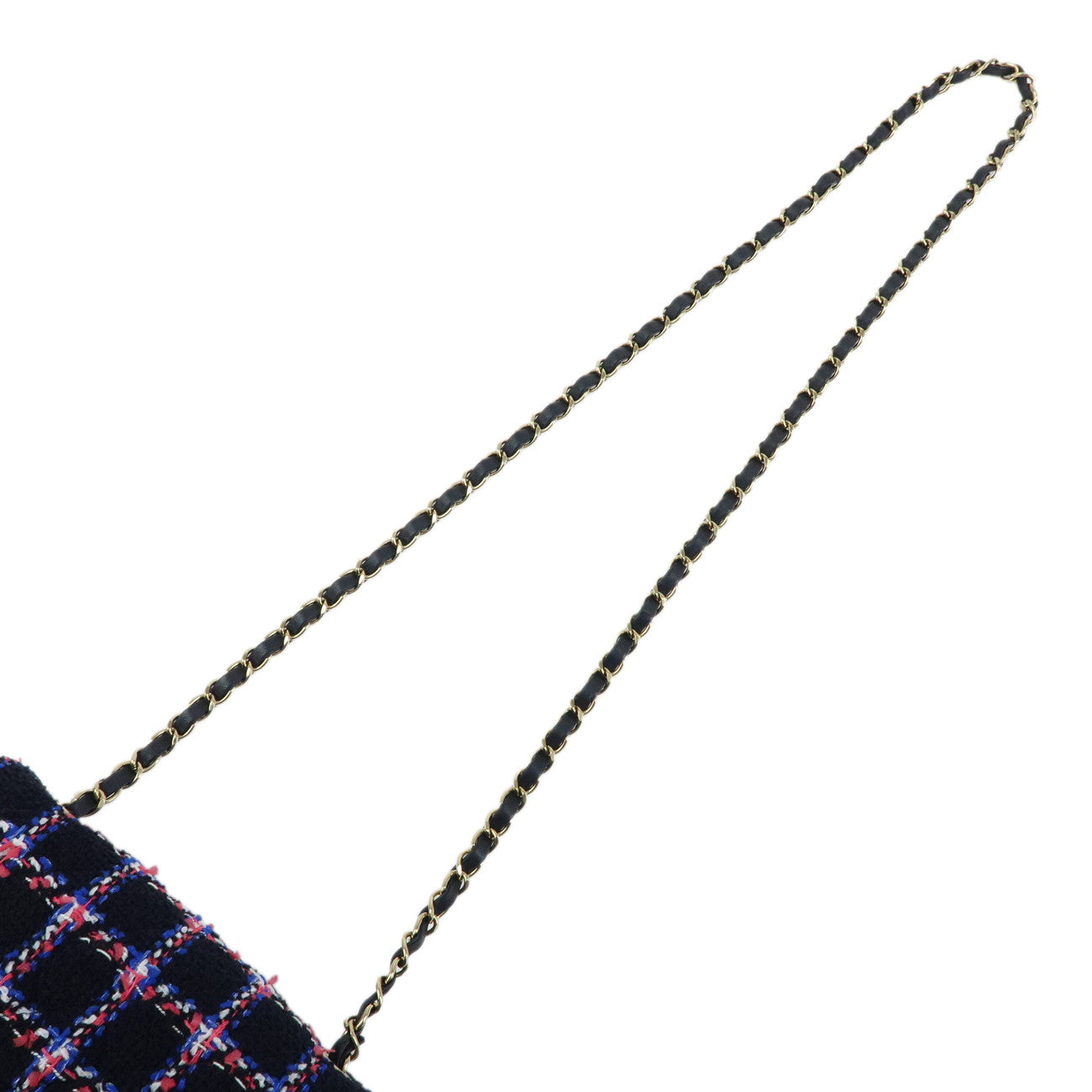 CHANEL Mini Matelasse 20 Tweed Lamb Skin Chain Shoulder Bag A69900
