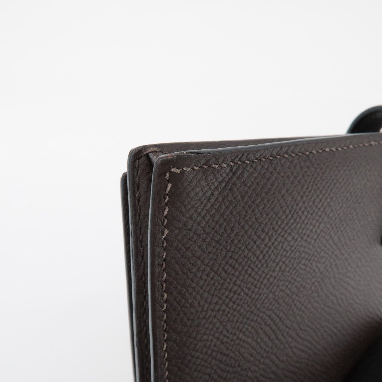 HERMES Veau Epsom Leather Bテゥarn Soufflet Long Wallet Chocolat