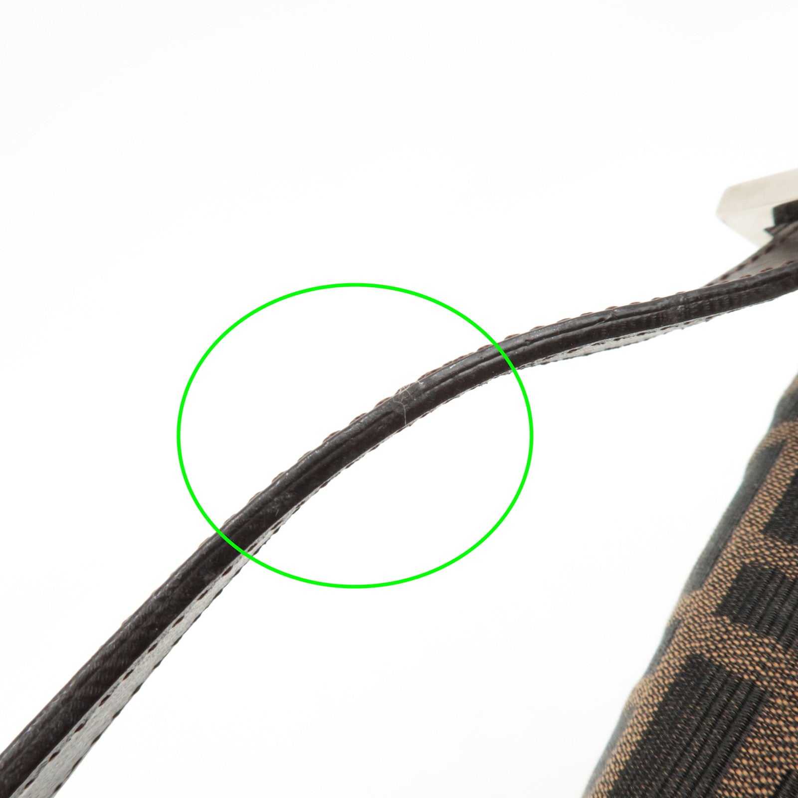 FENDI Mamma Baguette Zucca Canvas Shoulder Bag Brown Black 26424 Used