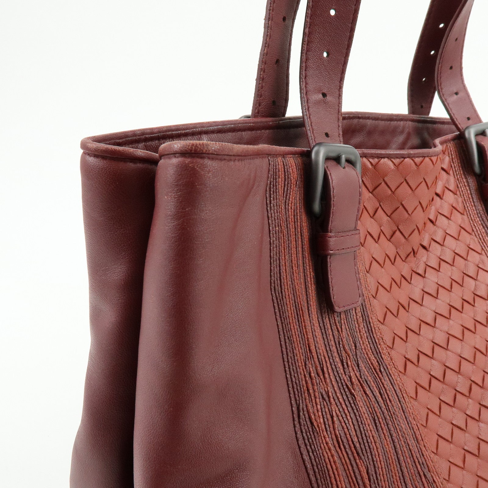 BOTTEGA VENETA Intrecciato Nappa Leather Tote Bag Bordeaux 161761