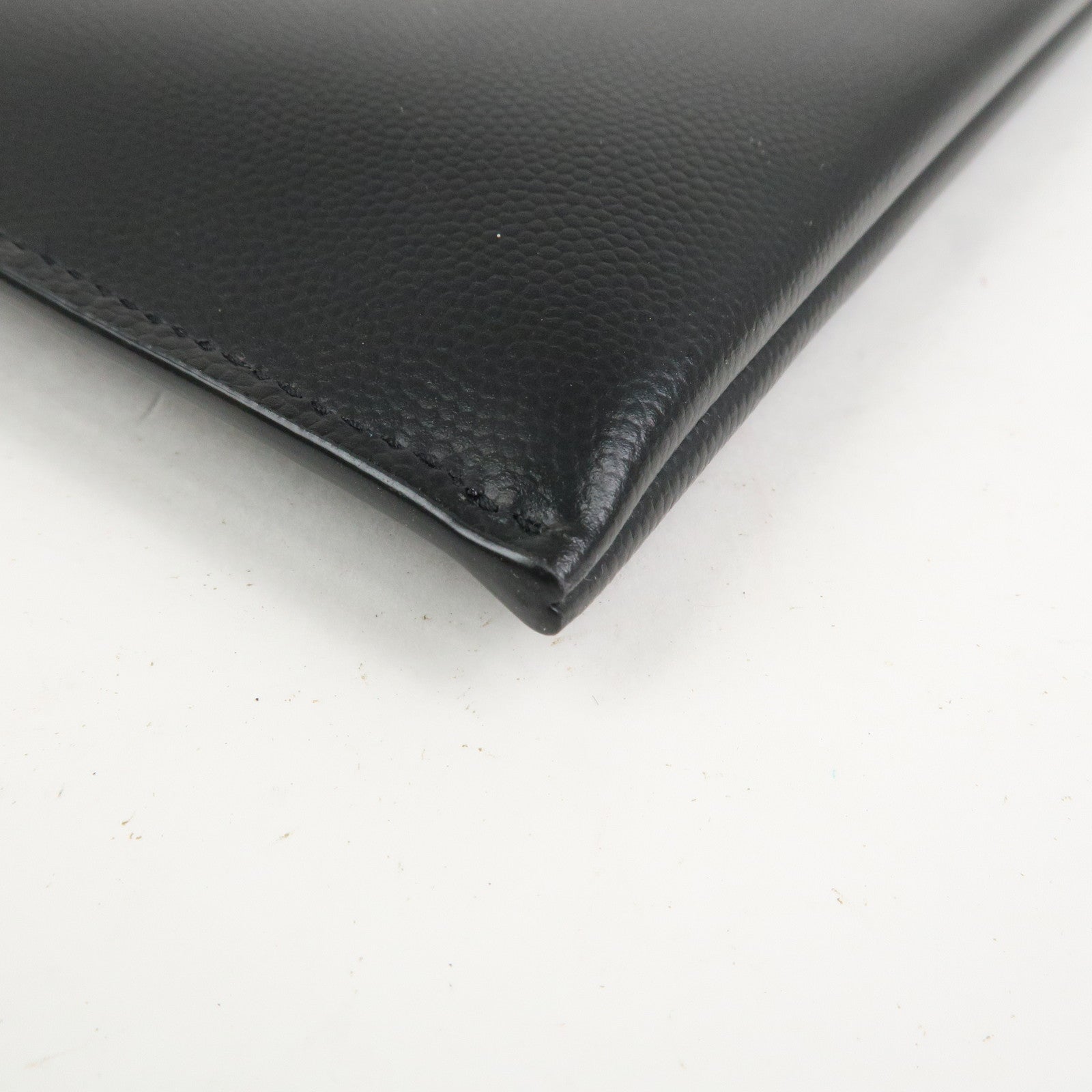 SAINT LAURENT PARIS Logo Leather Clutch Bag Black
