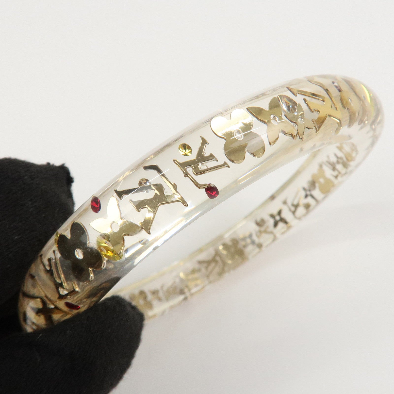 Louis Vuitton Bracelet Inclusion TPM Bangle Transparent Gold M65202