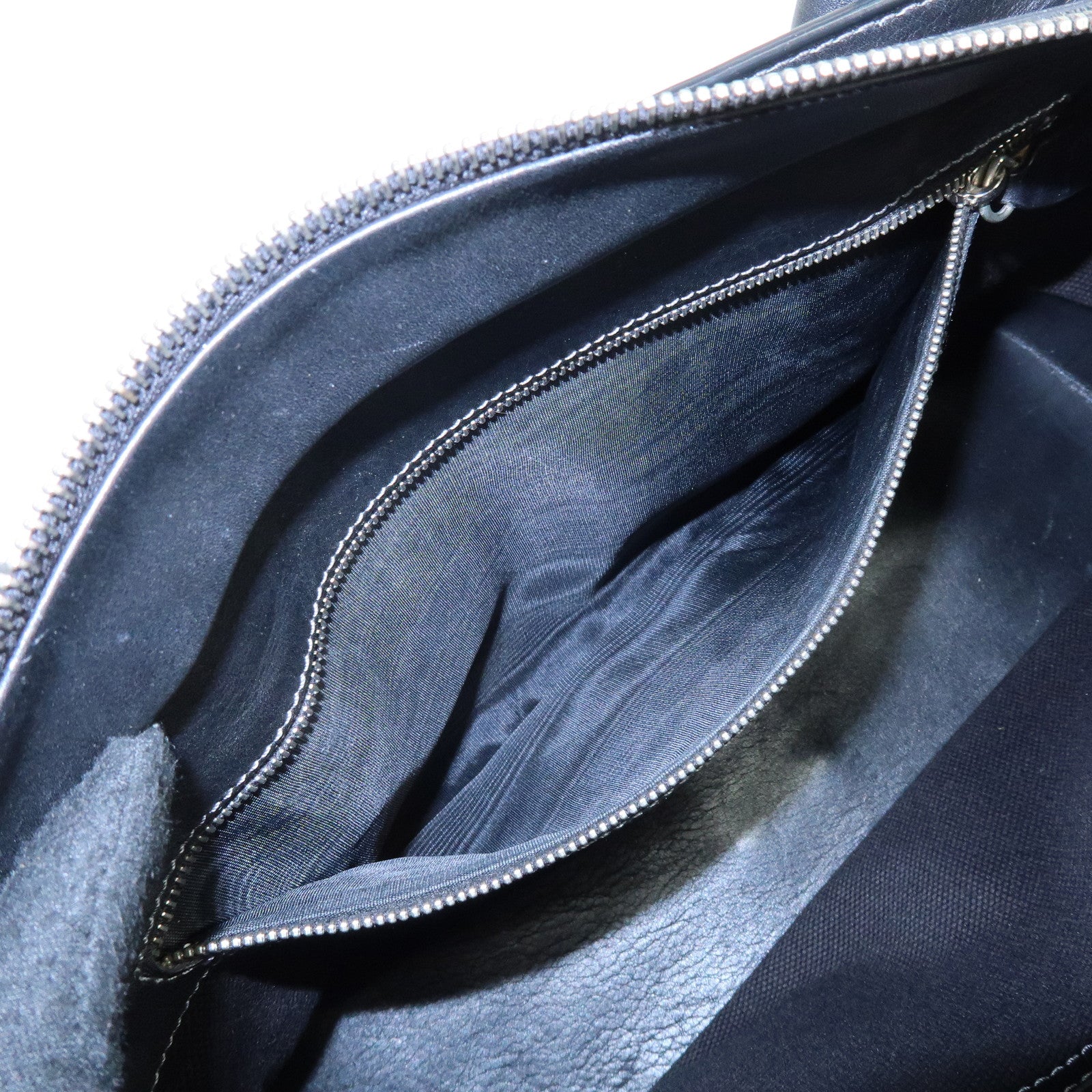 TOD'S Leather Stitch 2Way Bag Tote Bag Hand Bag Black