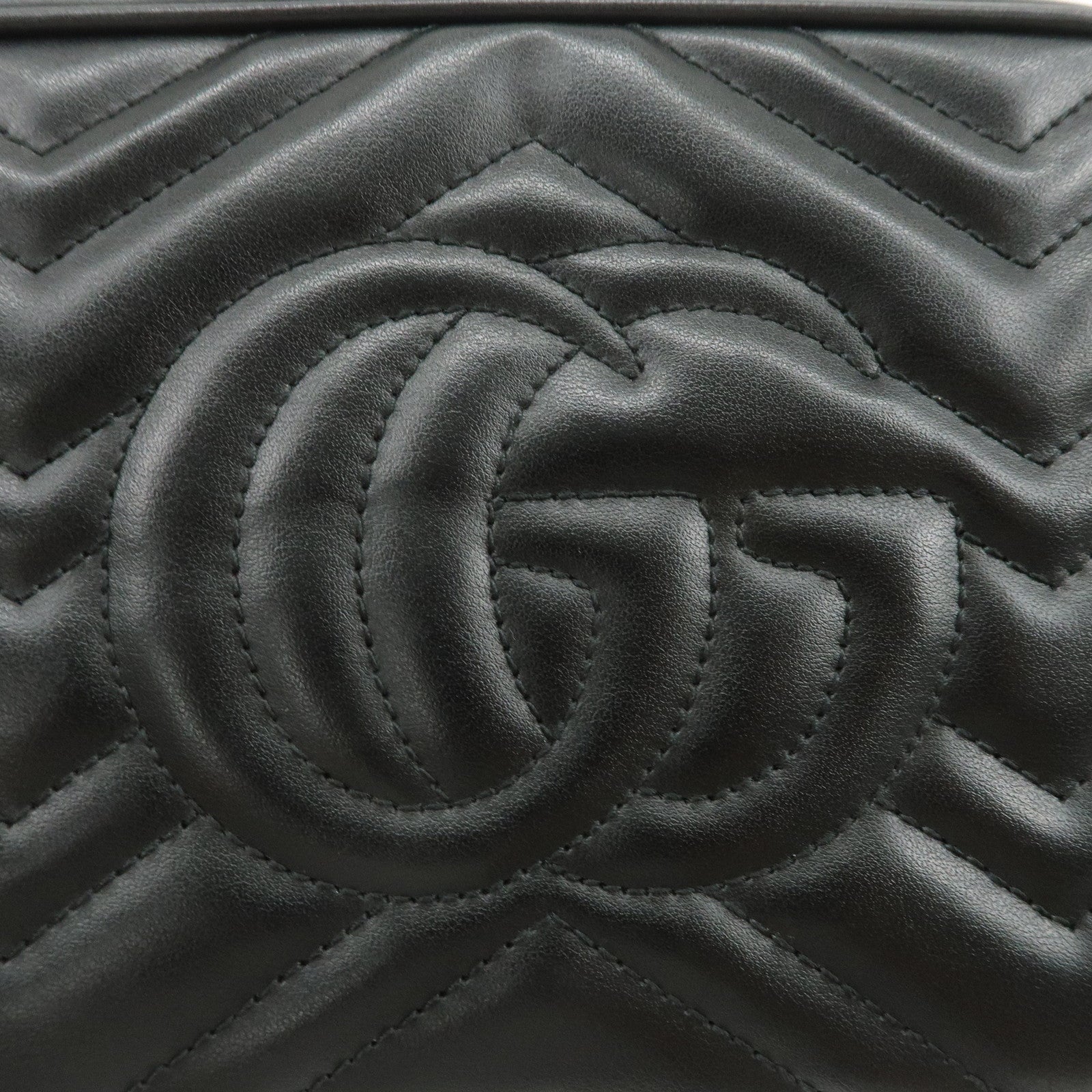 GUCCI GG Marmont Leather Shoulder Bag Crossbody Bag Black 447632