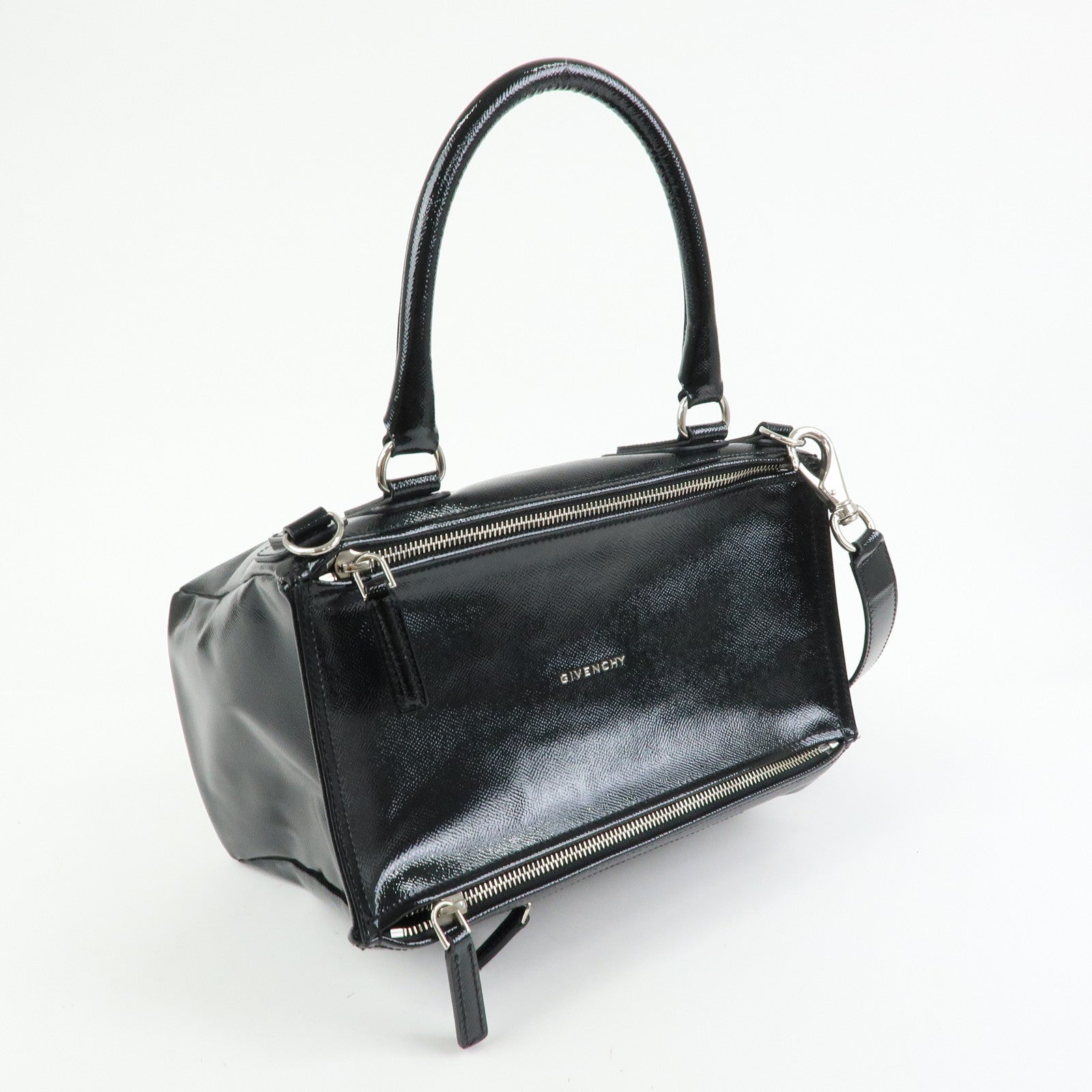 GIVENCHY Pandora Patent Leather 2Way Shoulder Bag Hand Bag Black