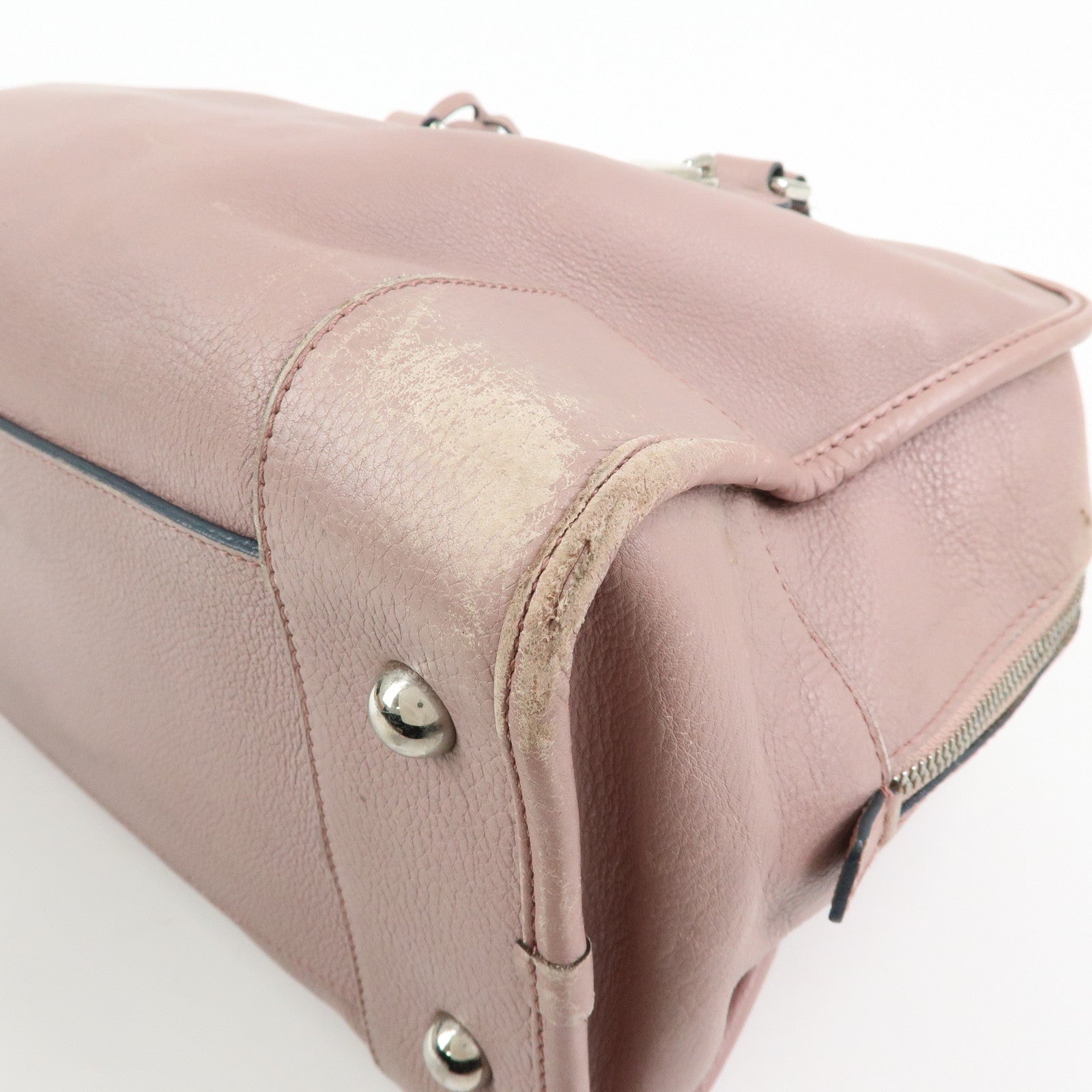 LOEWE Anagram Amazona 36 Leather Hand Bag Boston Bag Pink