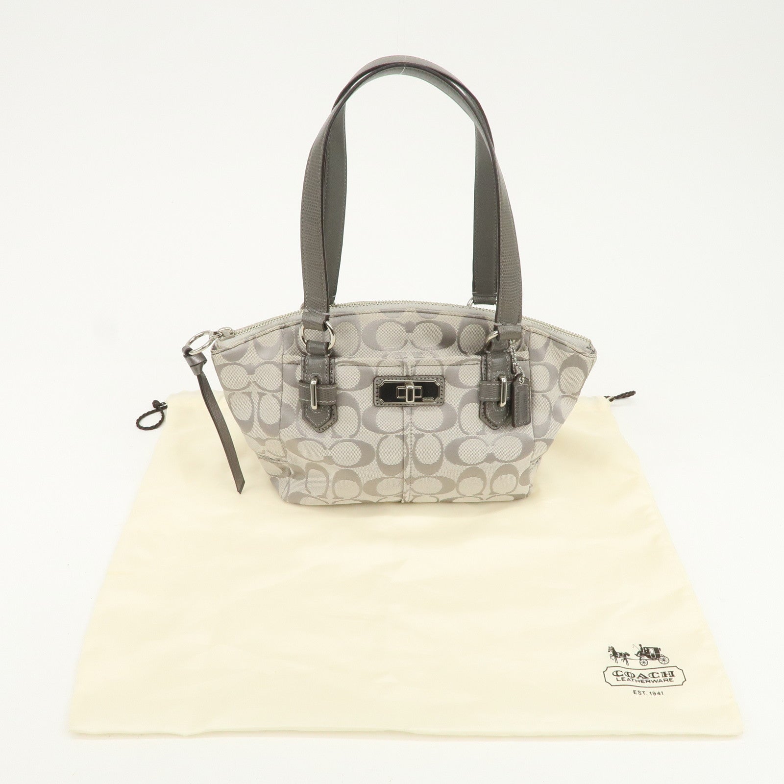 COACH Signature Canvas Leather Set of 2 Shoulder Bag Hand Bag