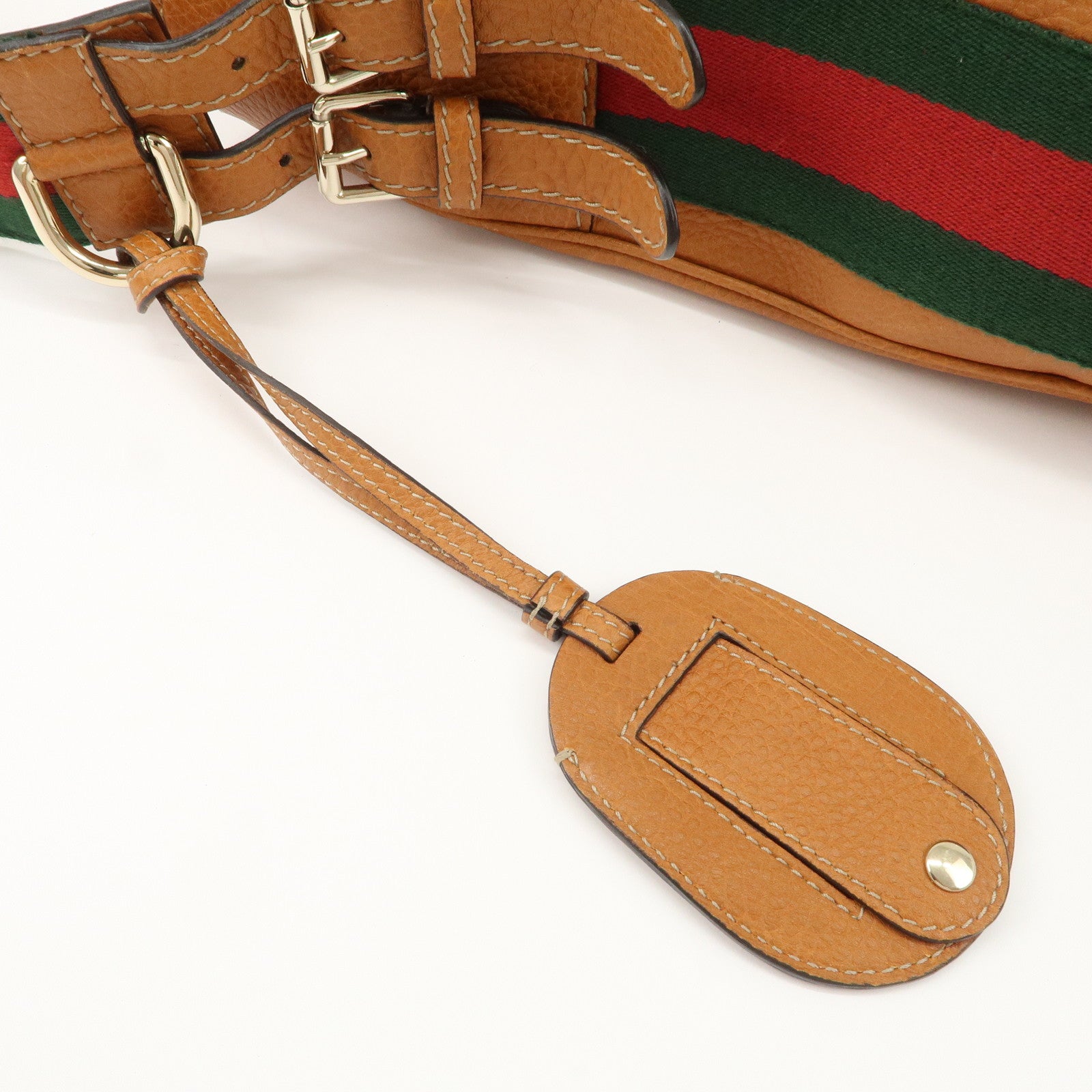 GUCCI Sherry Heritage Leather Shoulder Bag Brown 247597