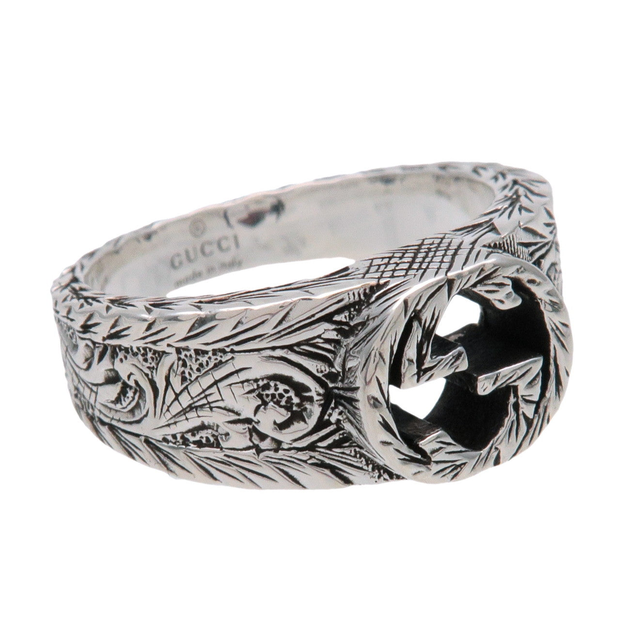 GUCCI Interlocking G Arabesque Ring SV925 Silver #9 US5 EU49 HK10.5