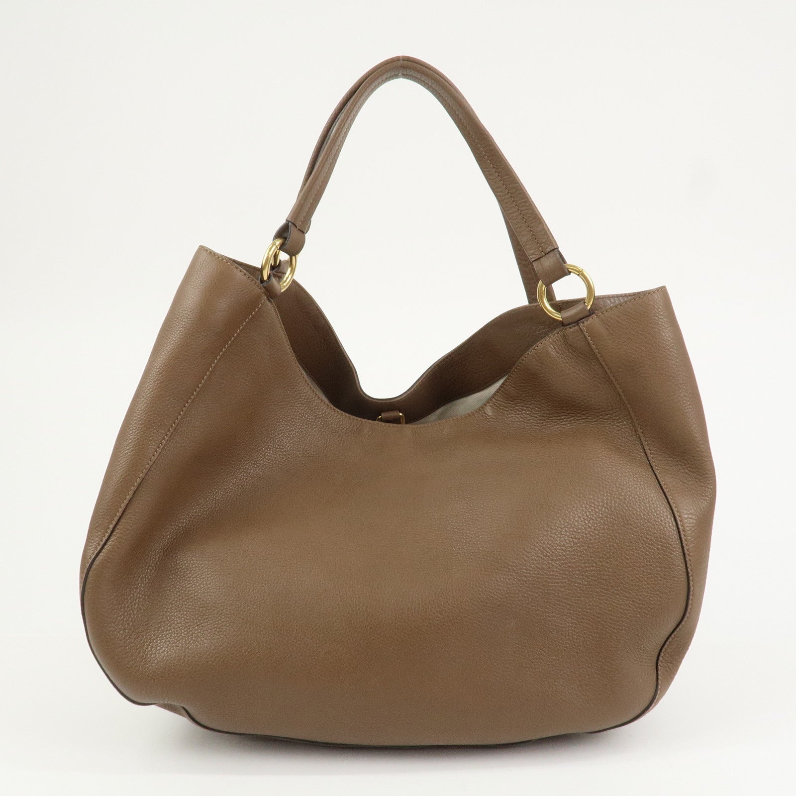 GUCCI Interlocking G Leather Tote Bag Shoulder Bag Brown 309531