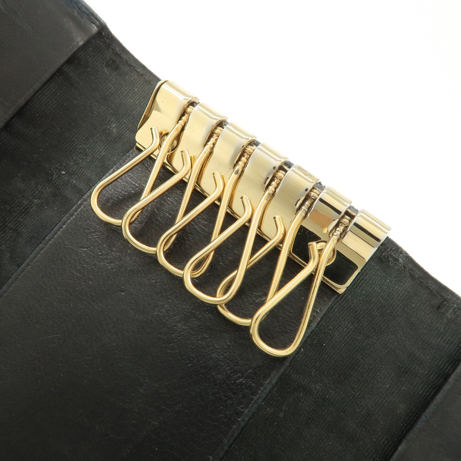 CHANEL COCO Mark Caviarskin 6 Rings Key Case Key Holder A13502