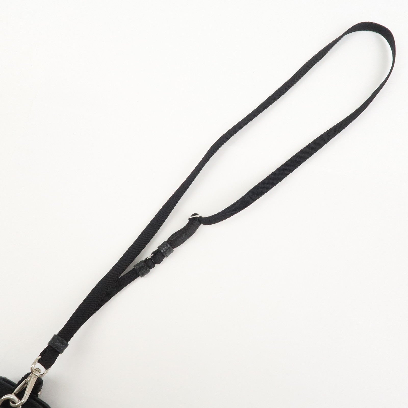 PRADA Triangle Logo Nylon Leather Phone Case Black 1ZT023