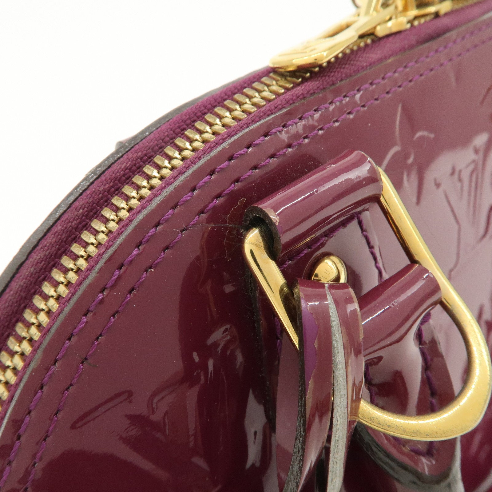 Louis Vuitton Monogram Vernis Alma BB 2Way Bag Magenta M50565