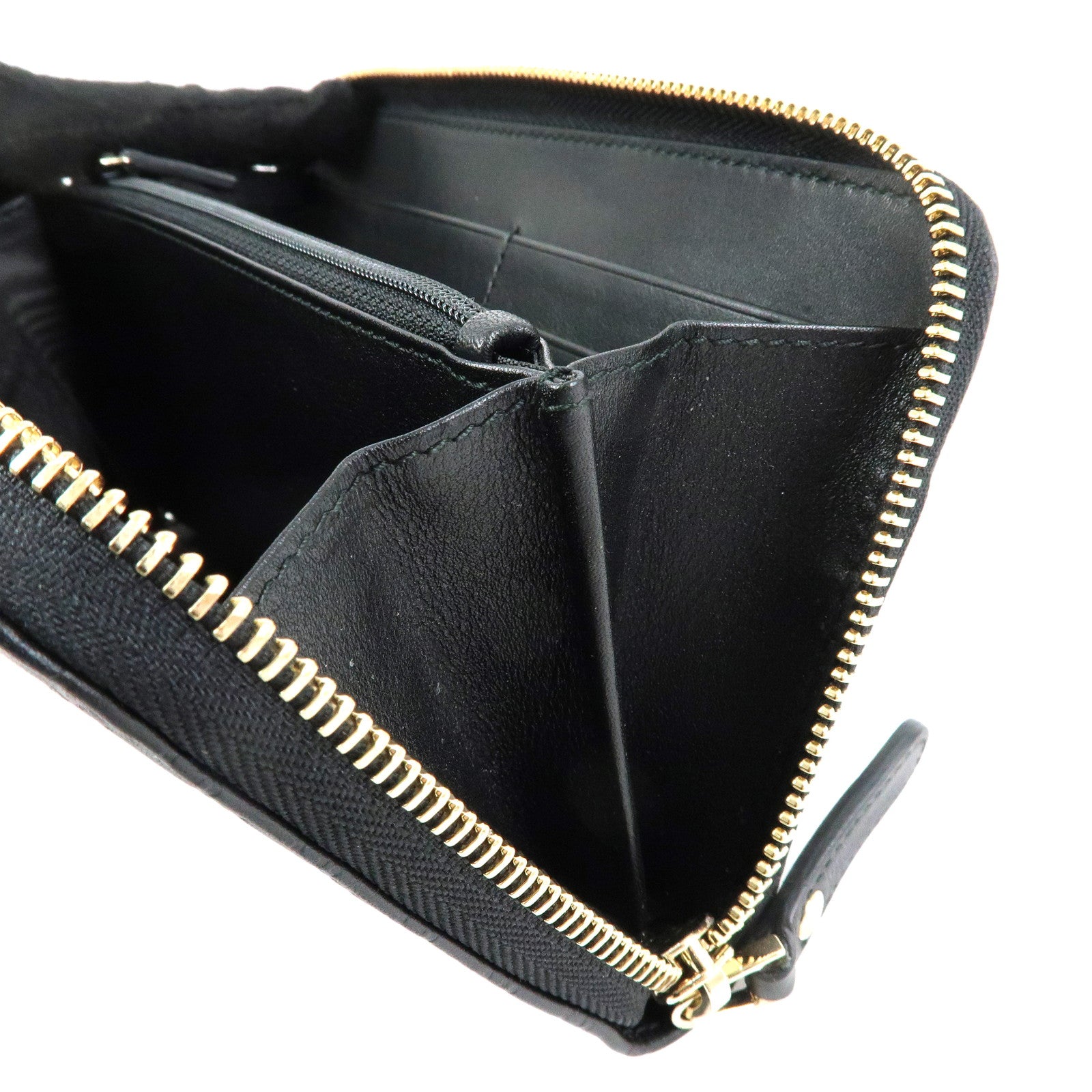 GUCCI Microguccissima Leather Zippy Long Wallet Black 449391