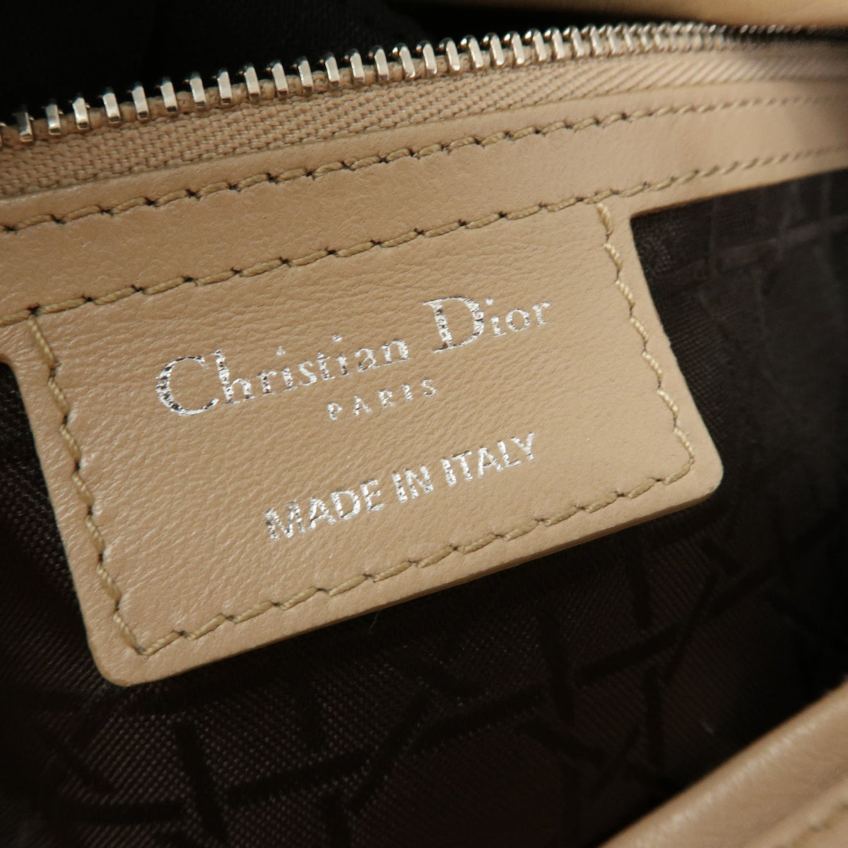 Christian Dior Cannage Lady Dior Leather 2Way Bag Hand Bag Beige
