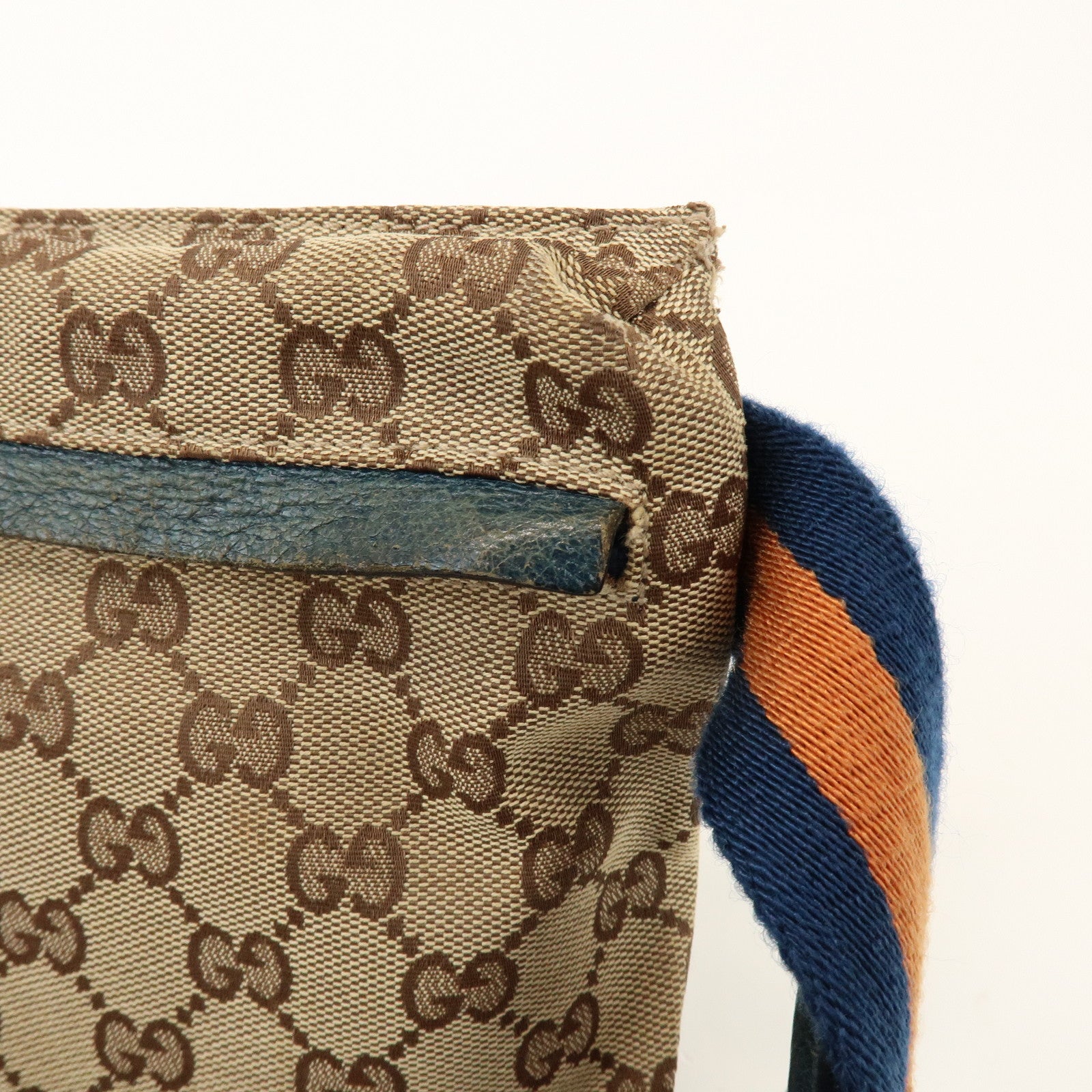 GUCCI Sherry GG Canvas Leather Waist Bag Crossbody Bag Beige 28566