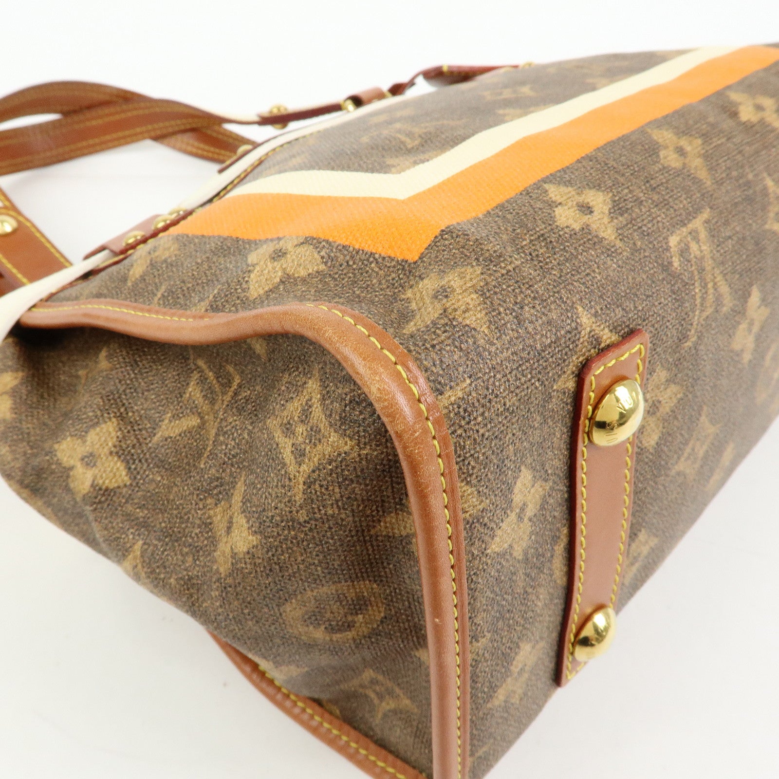 Louis Vuitton Monogram Tisse Sac Rayures PM Tote Hand Bag M56386