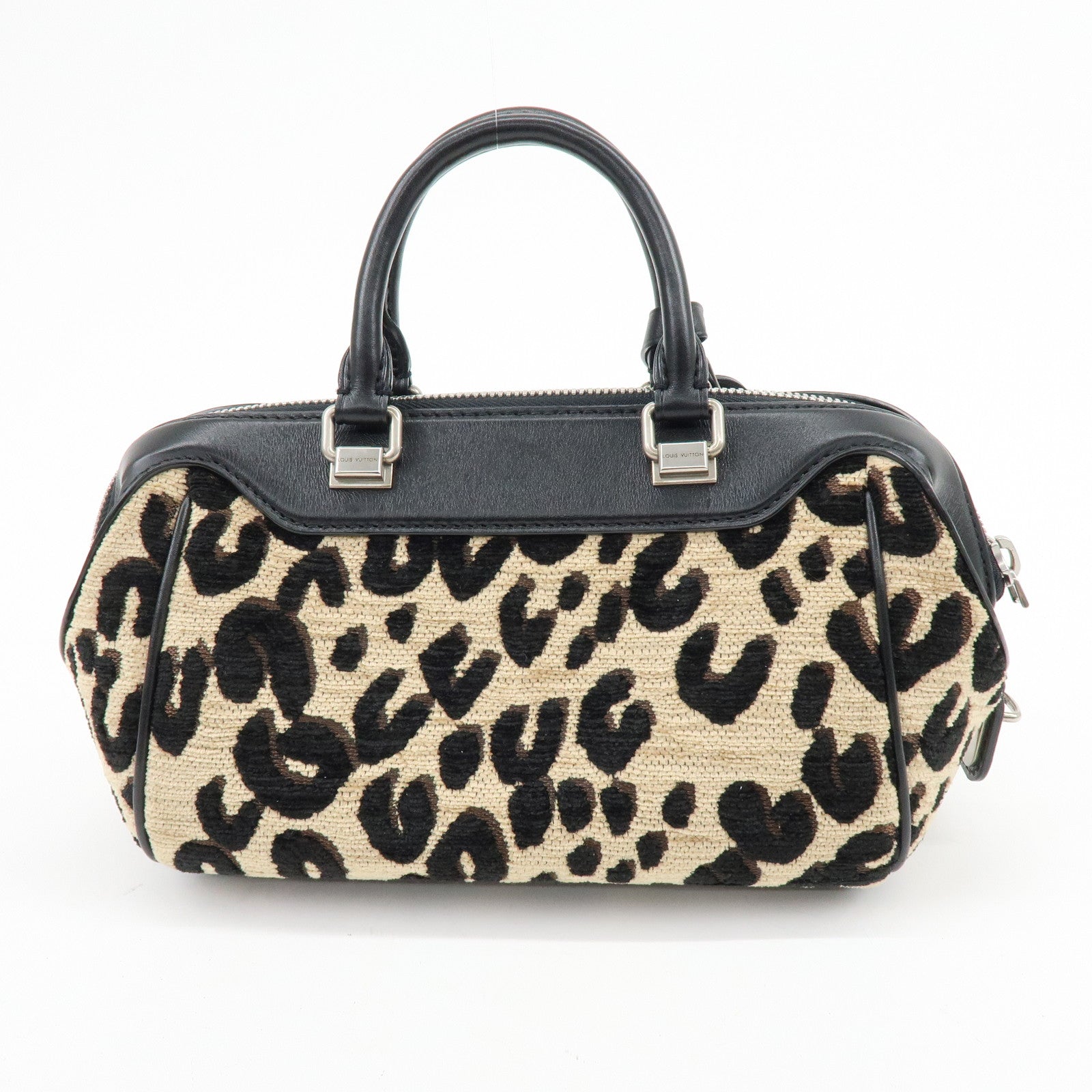Louis Vuitton Jacquard Canvas Leather Leopard Baby Hand Bag M94257