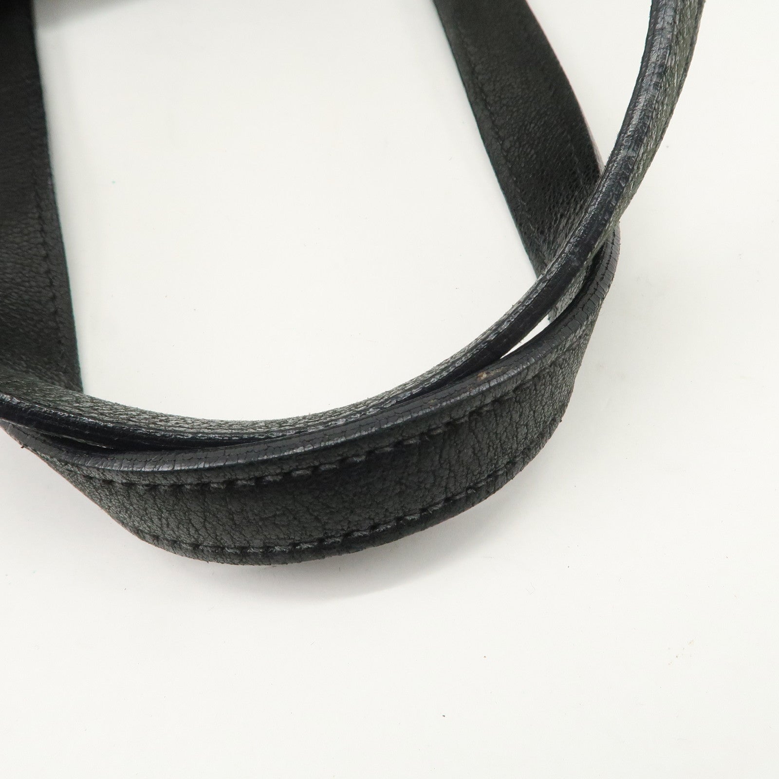 PRADA Leather Shoulder Bag Hand Bag Black BR3027 Used