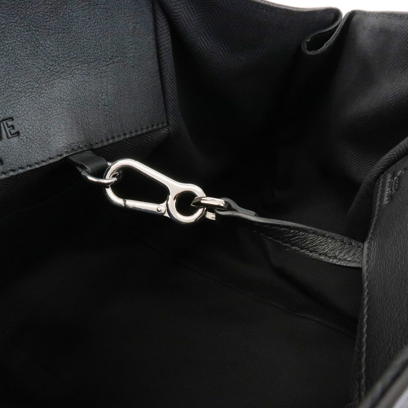 LOEWE Anagram Leather Hammock Small 2Way Shoulder Bag Black