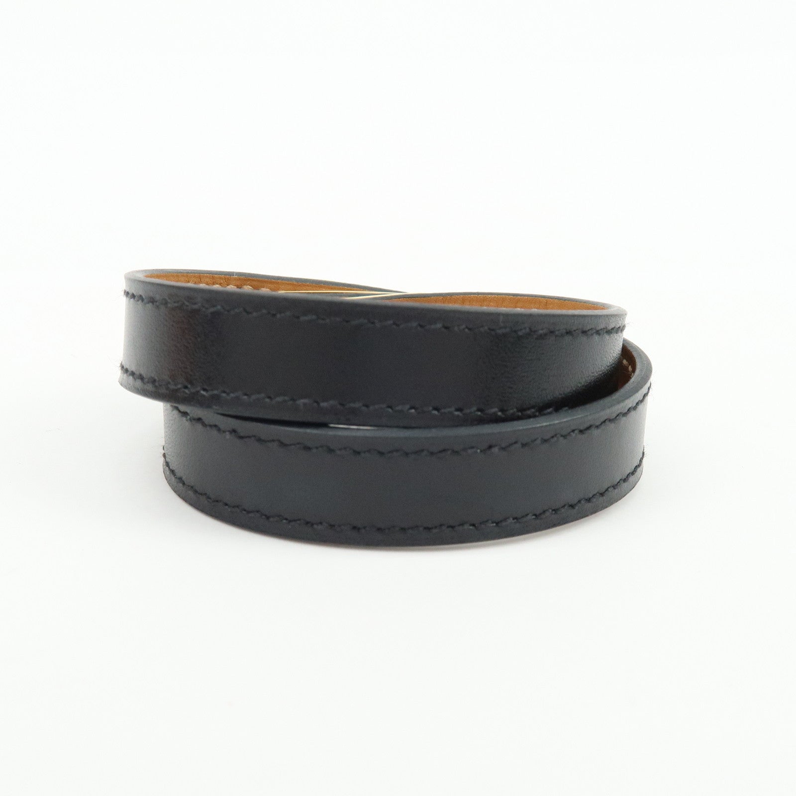 HERMES Vaux Swift Mini Kelly Double Tour Bracelet D Stamped Black