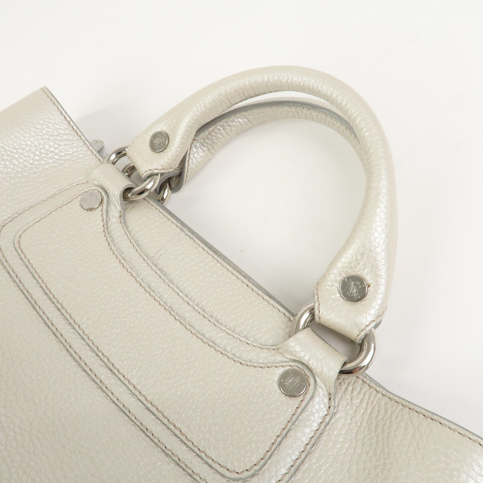 CELINE Macadam Engraved Leather Boogie Bag Hand Bag Gold