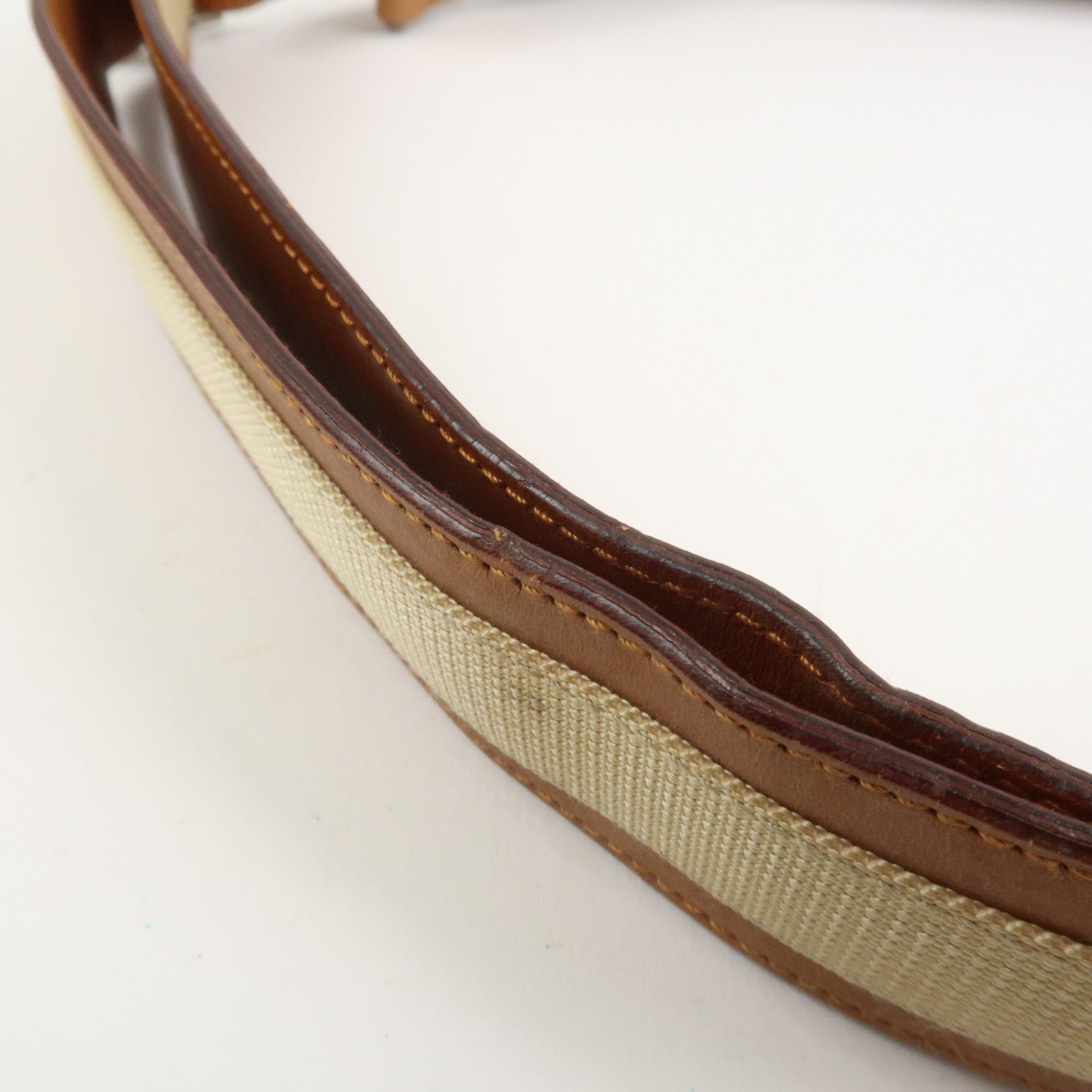 GUCCI Canvas Leather Shoulder Bag Hand Bag Dark Brown 019・0460