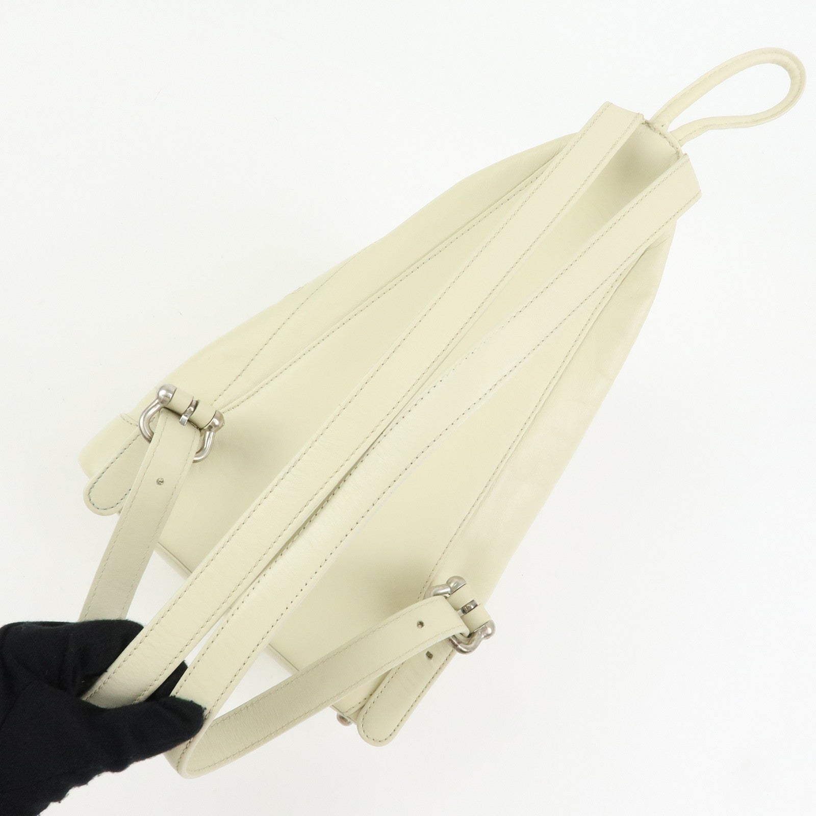 LOEWE Anagram Anton Leather Backpack Rucksuck Ivory