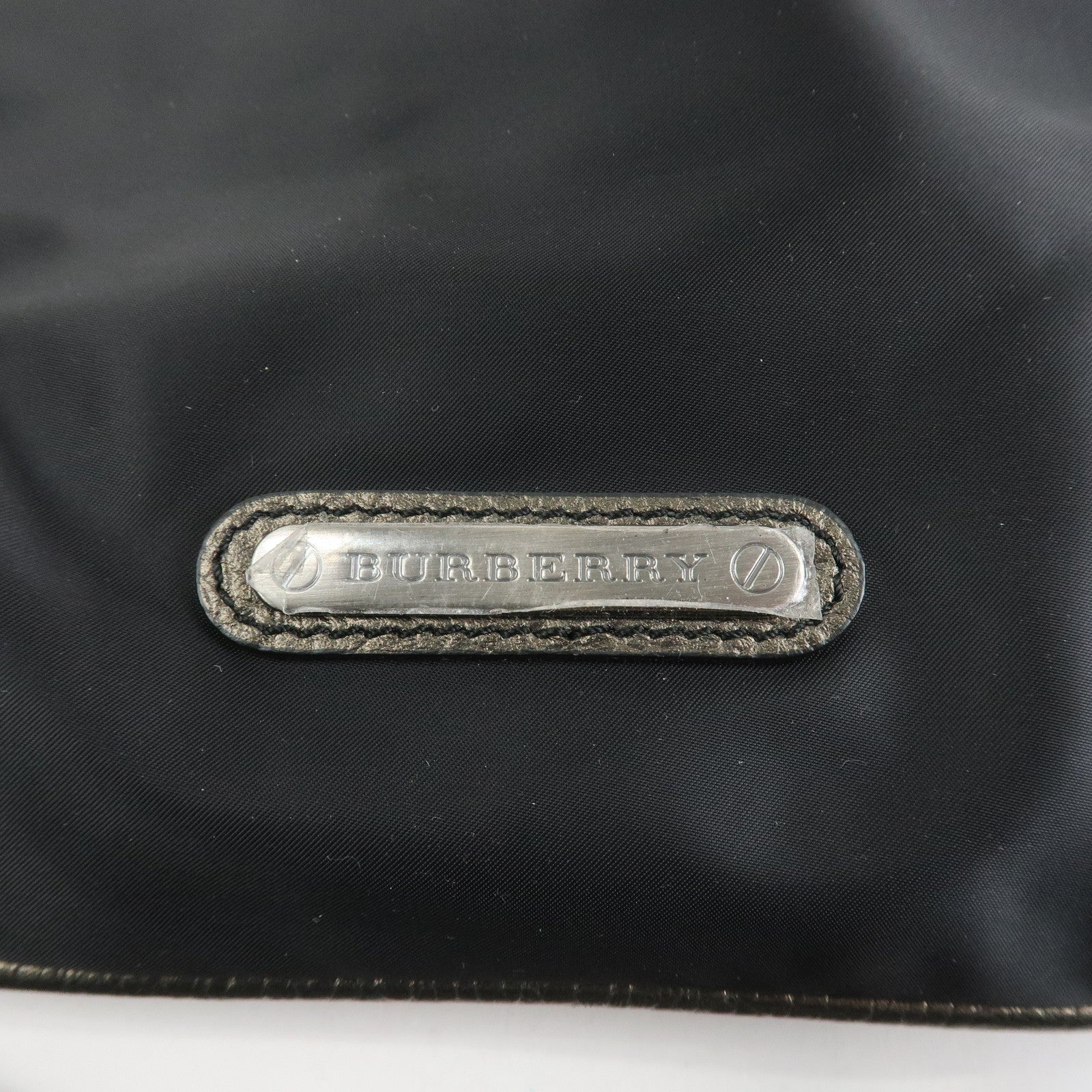 BURBERRY Nylon Leather Shoulder Bag Crossbody Bag Black Bronze