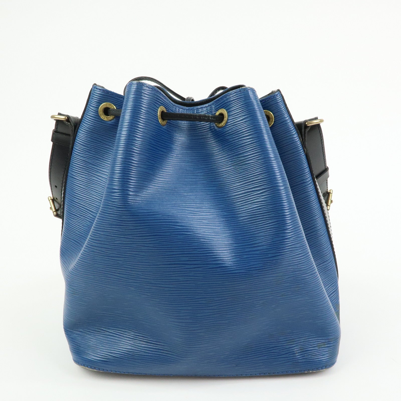Louis Vuitton Epi Petit Noe Bicolor Shoulder Bag Blue Noir M44152