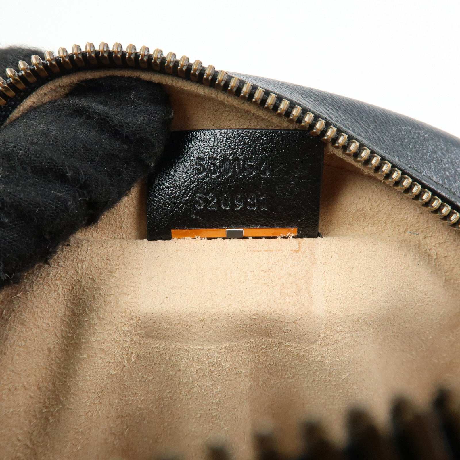 GUCCI GG Marmont Leather Chain Shoulder Round Bag Black 550154