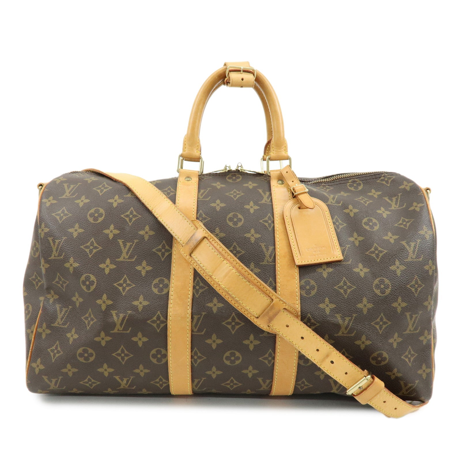 Louis Vuitton Monogram Keep All Bandouliere 45 Boston Bag M41418