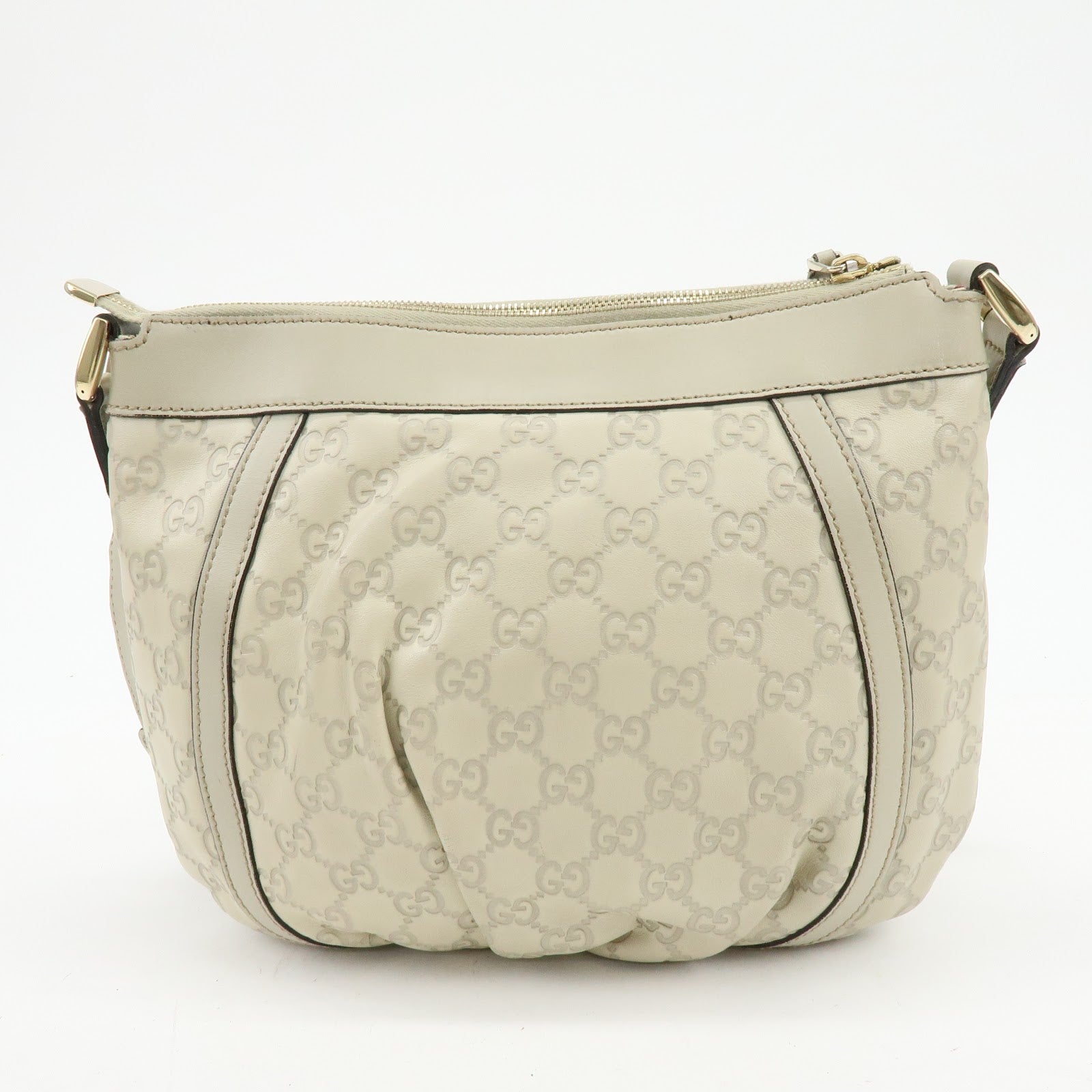 Gucci Abbey Guccissima Leather Shoulder Crossbody Bag Ivory 203257