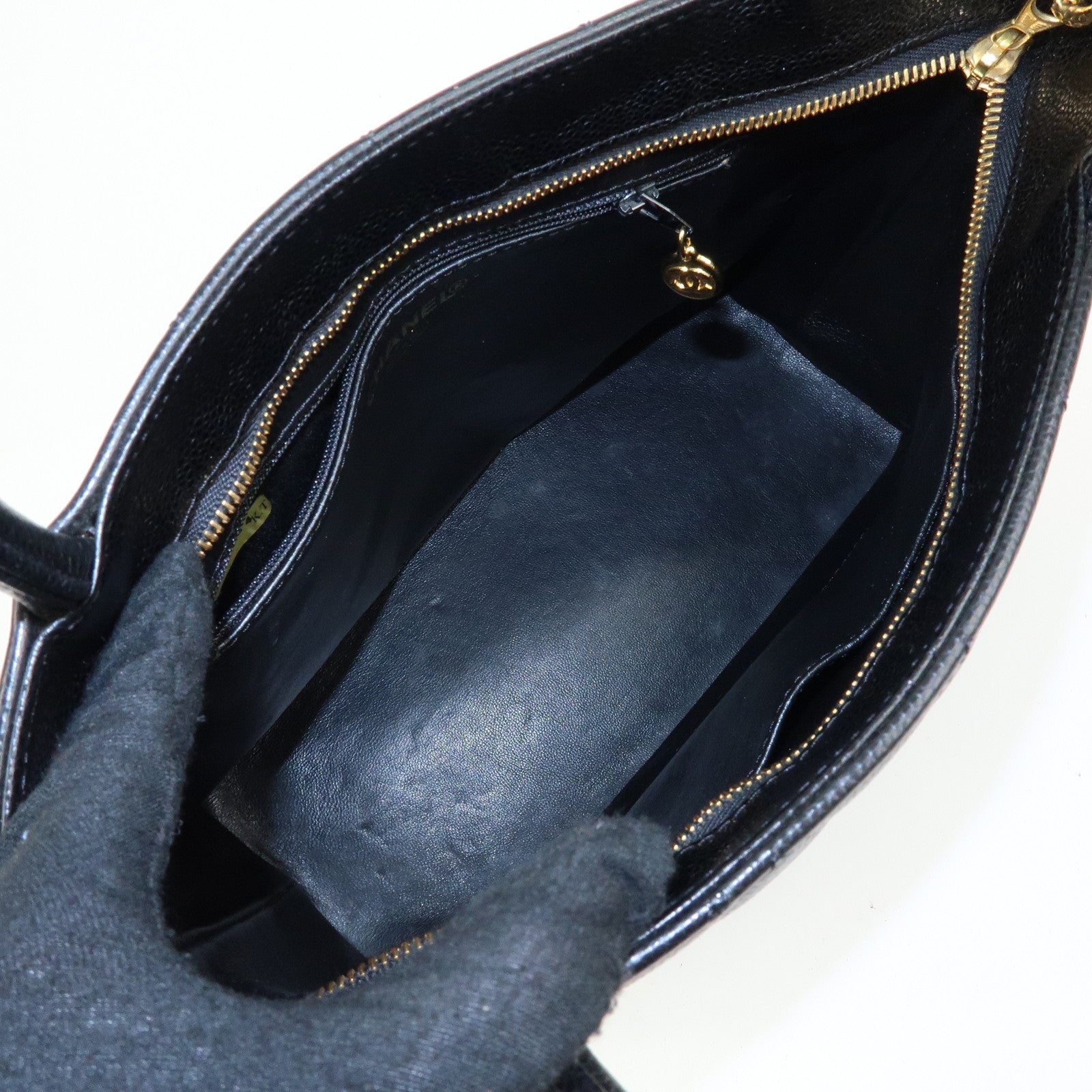 CHANEL Matelasse COCO Mark Caviarskin Medallion Tote Bag A01804